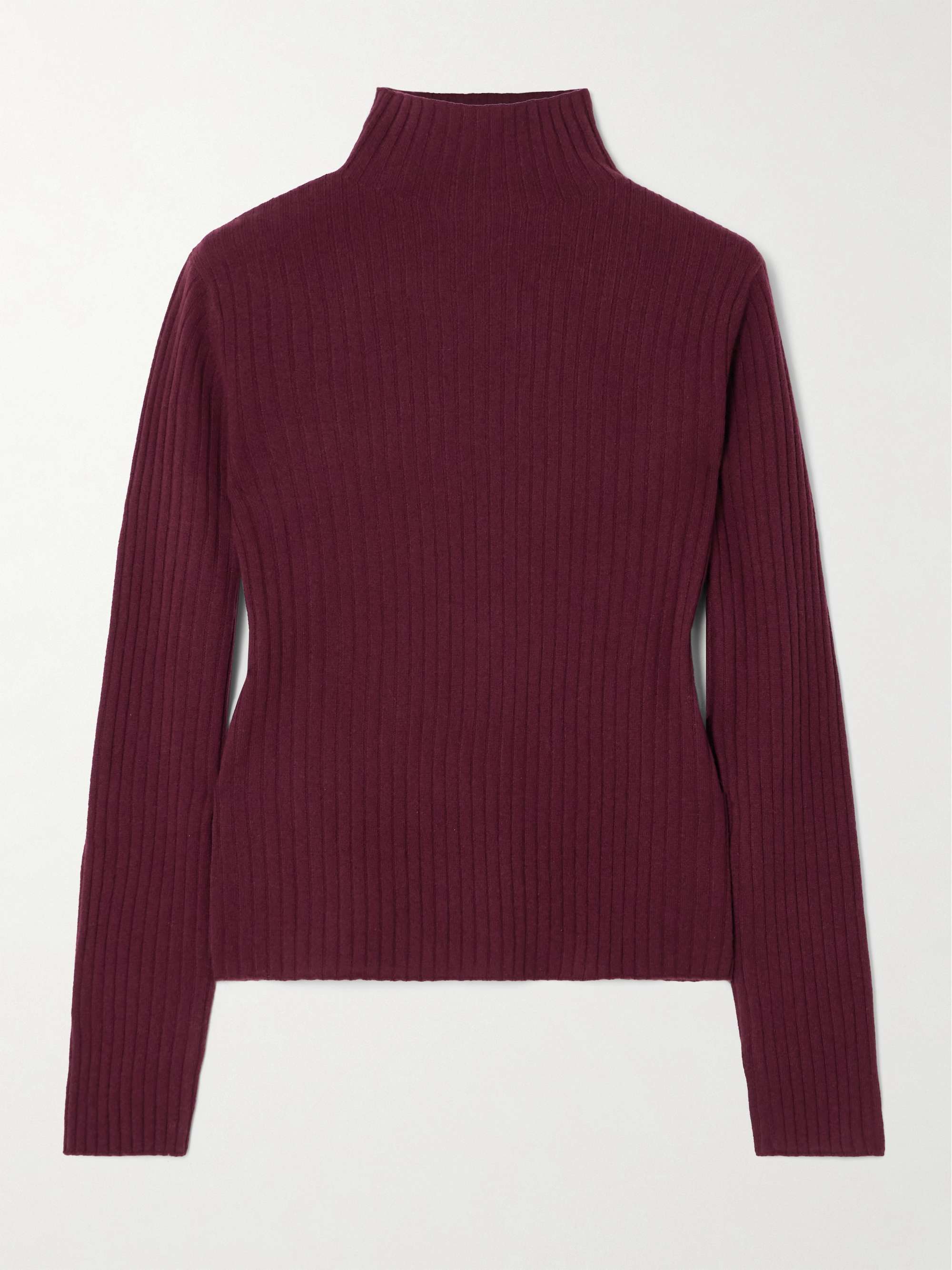 Ariana ribbed cashmere turtleneck sweater view