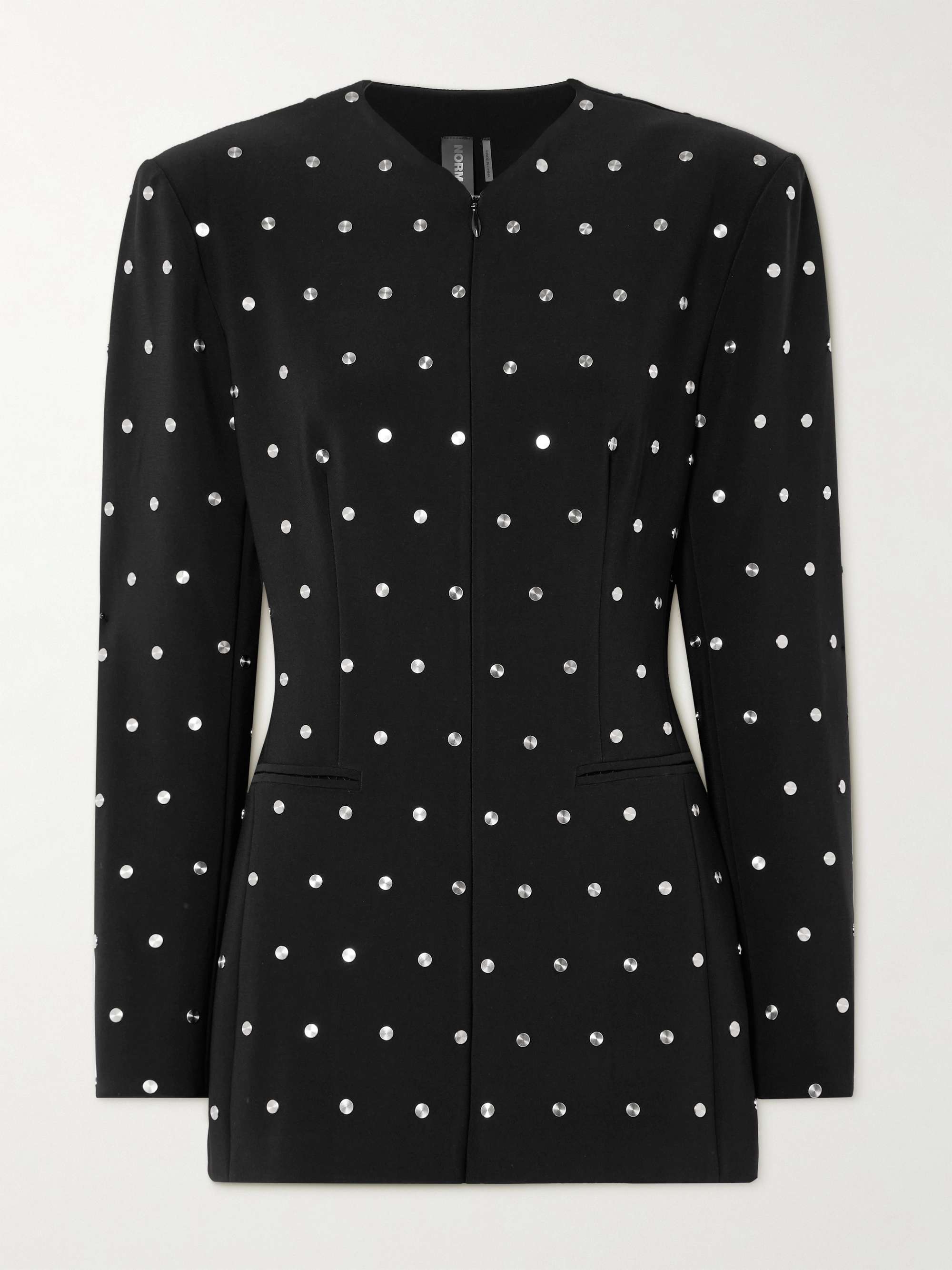 Studded stretch-ponte jacket view