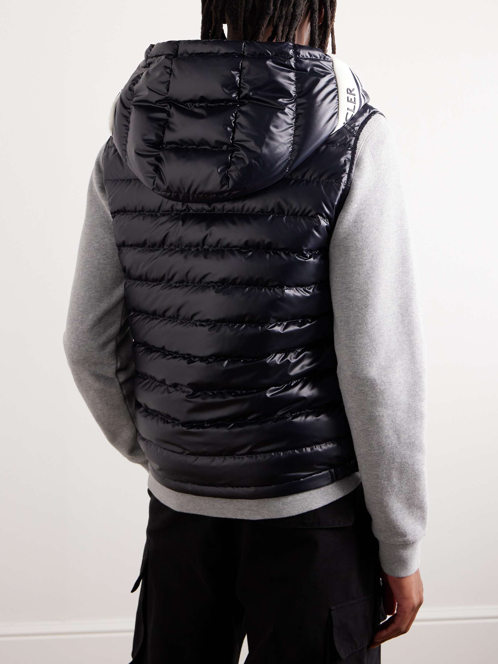 Clai Logo-Detailed Webbing-Trimmed Quilted Shell Hooded Down Gilet view