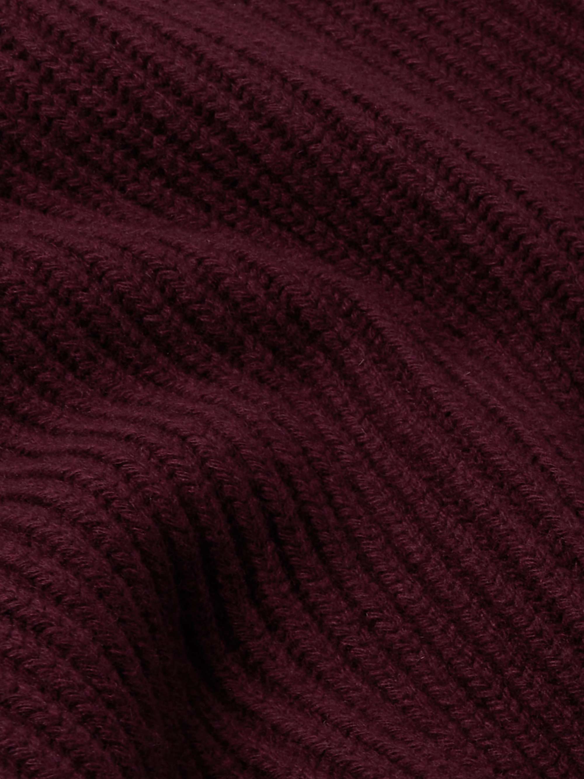 Ribbed Wool and Cashmere-Blend Half-Placket Sweater view