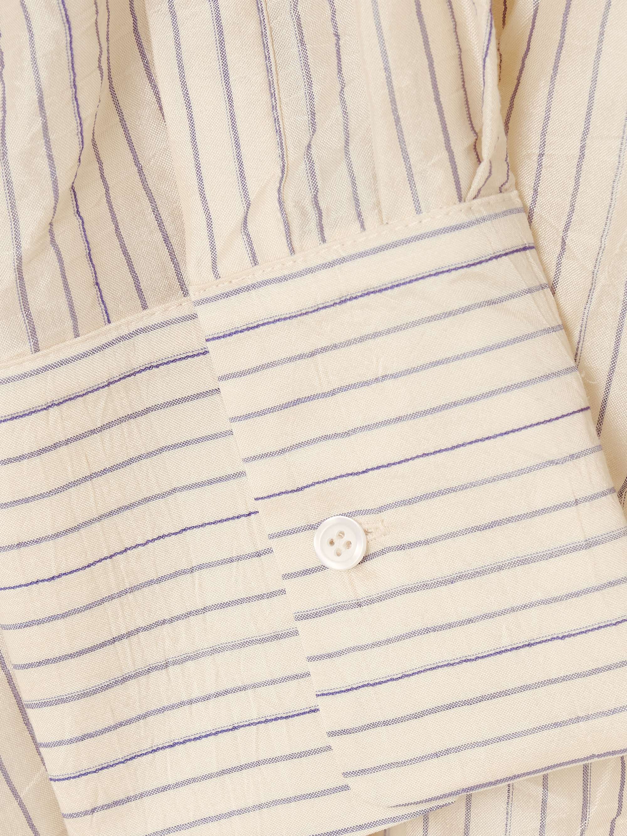 Asymmetric twisted striped voile shirt view
