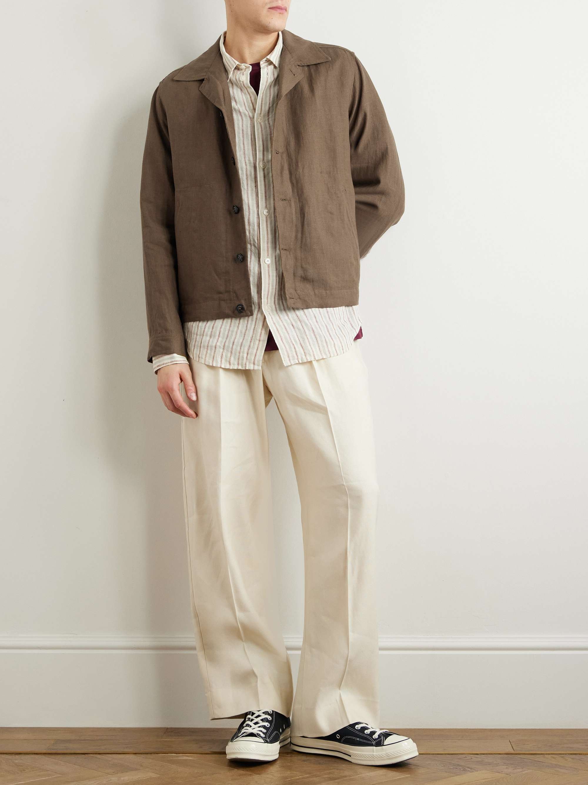 Miyagi Convertible-Collar Cotton Overshirt view