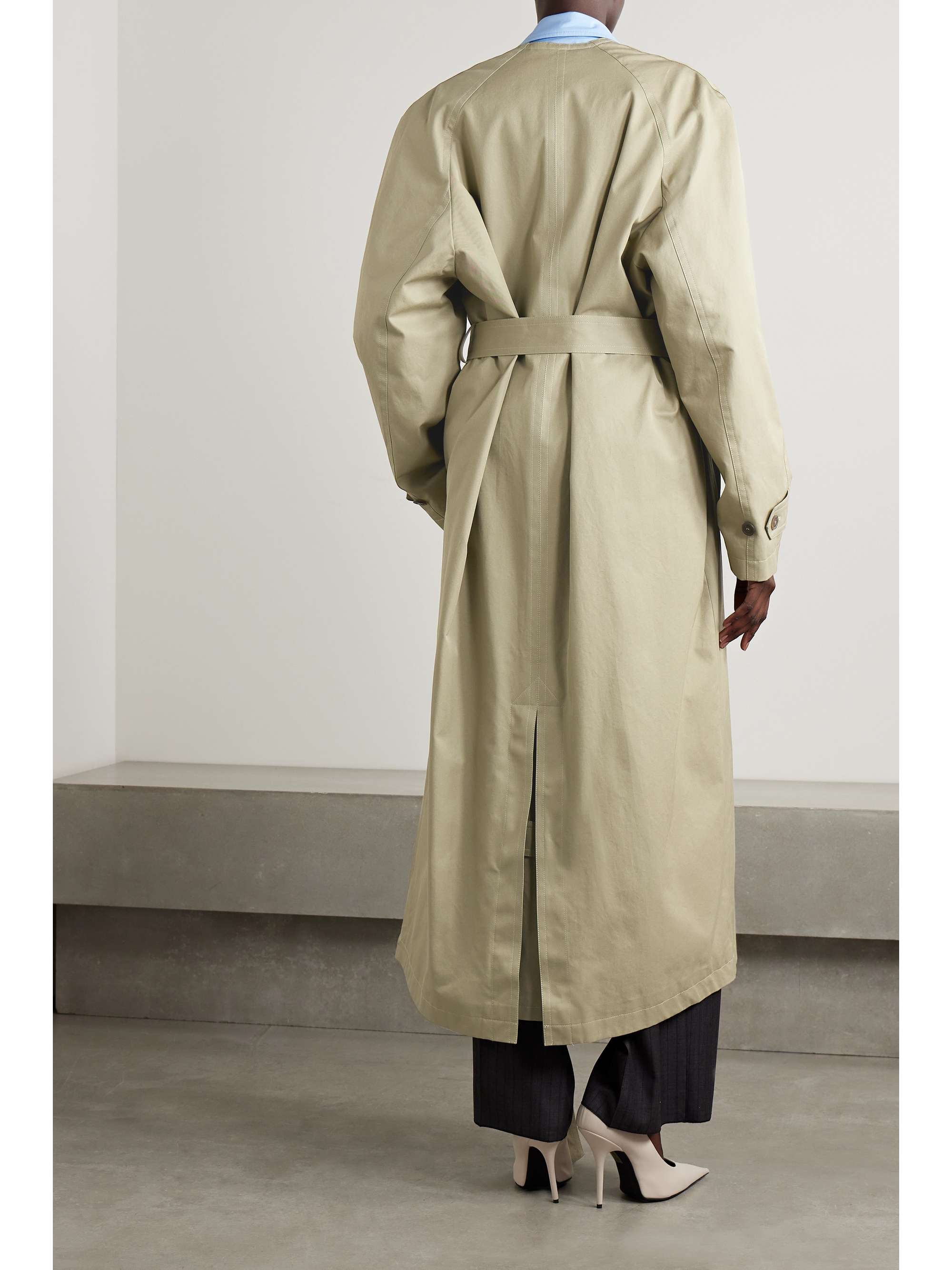 Oversized belted cotton-drill trench coat view