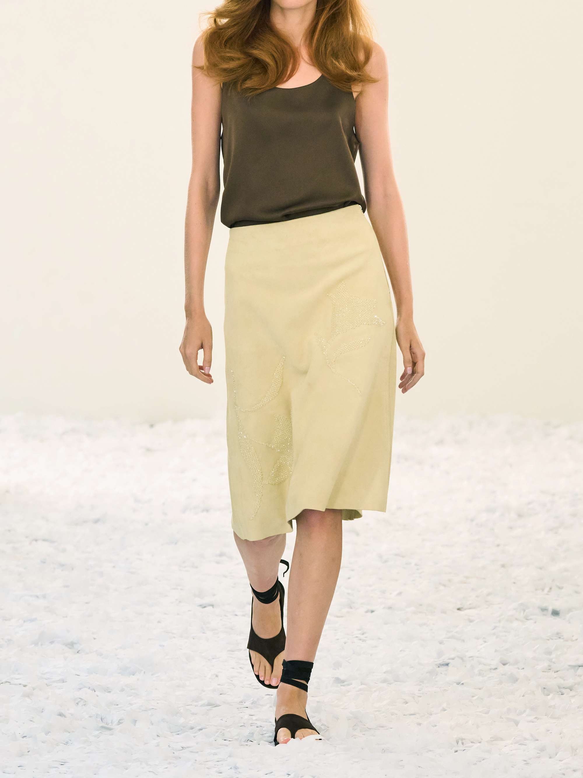 Dafne embellished suede midi skirt view