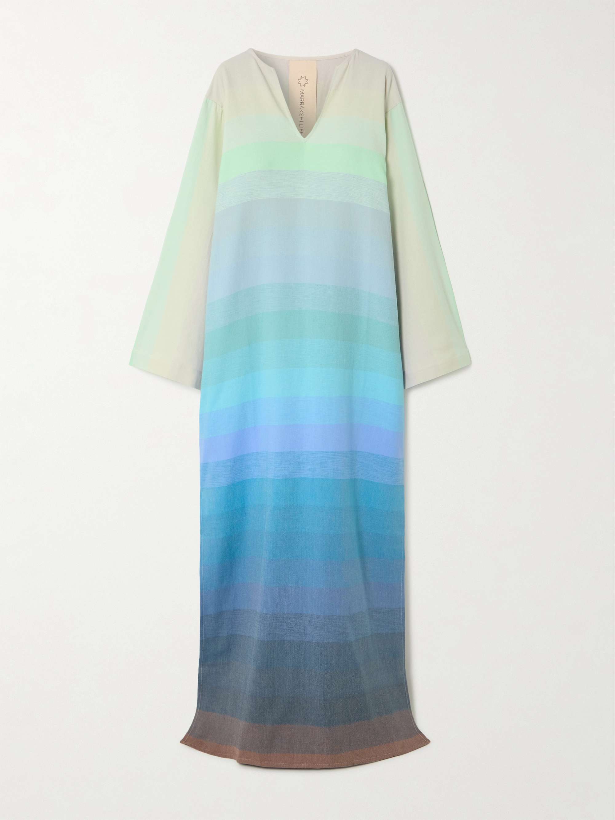 Striped cotton coverup view