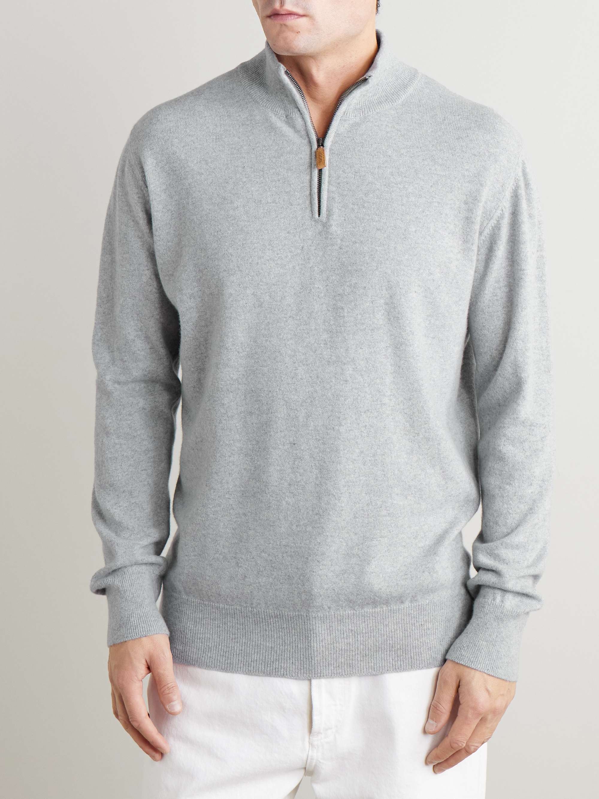 Wade Merino Wool and Cashmere-Blend Half-Zip Sweater view
