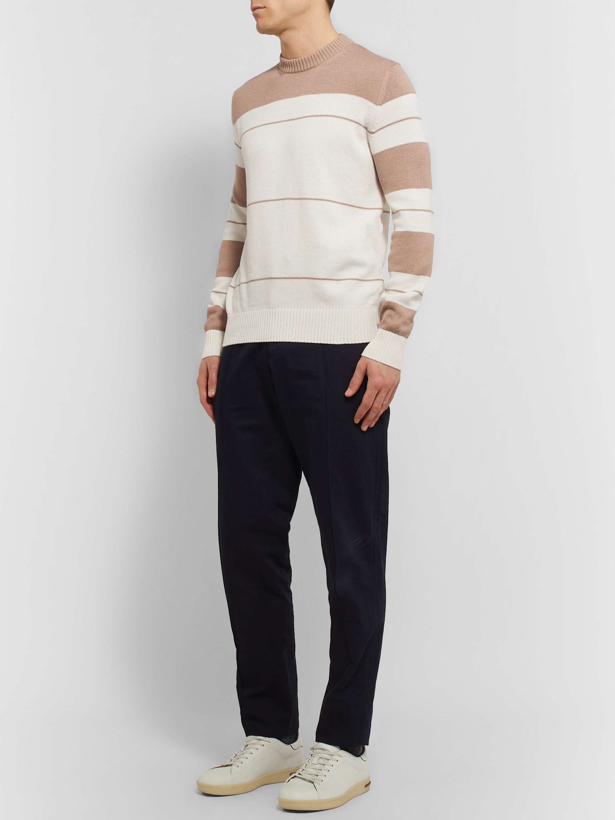 Striped Cotton and Silk-Blend Sweater view