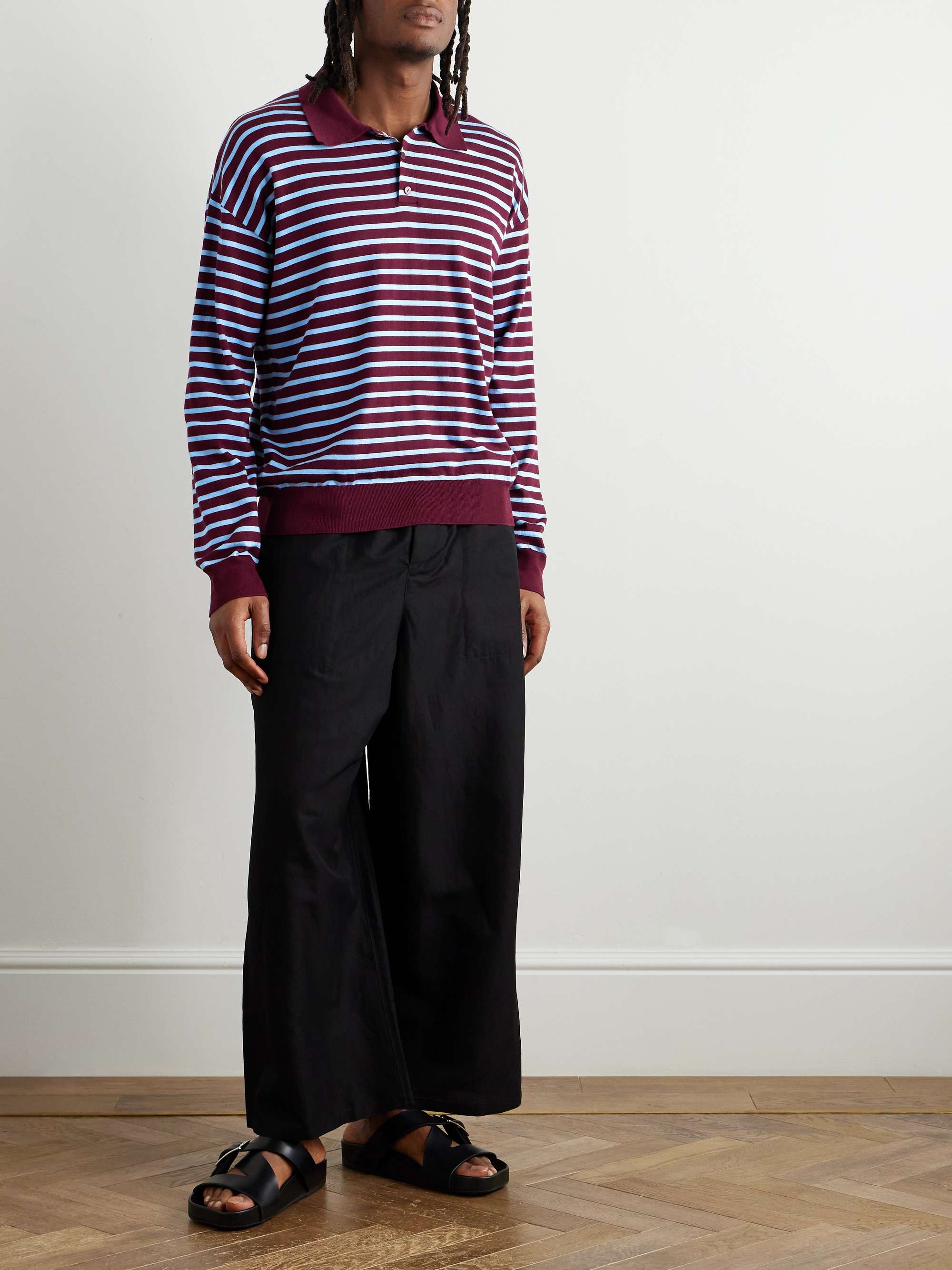 + Paula's Ibiza Striped Cotton-Blend Polo Shirt view
