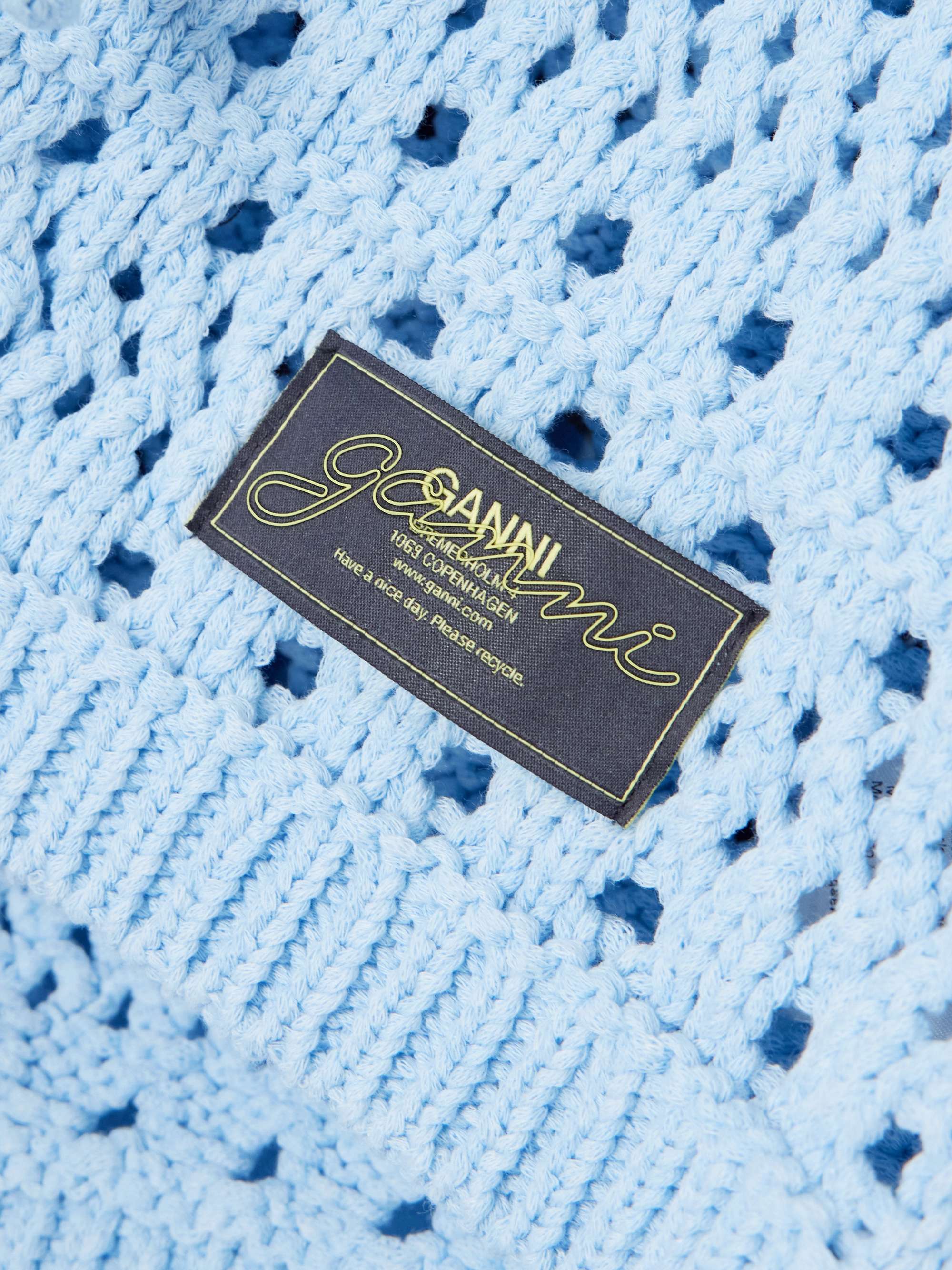 Open-knit organic cotton-blend cardigan view