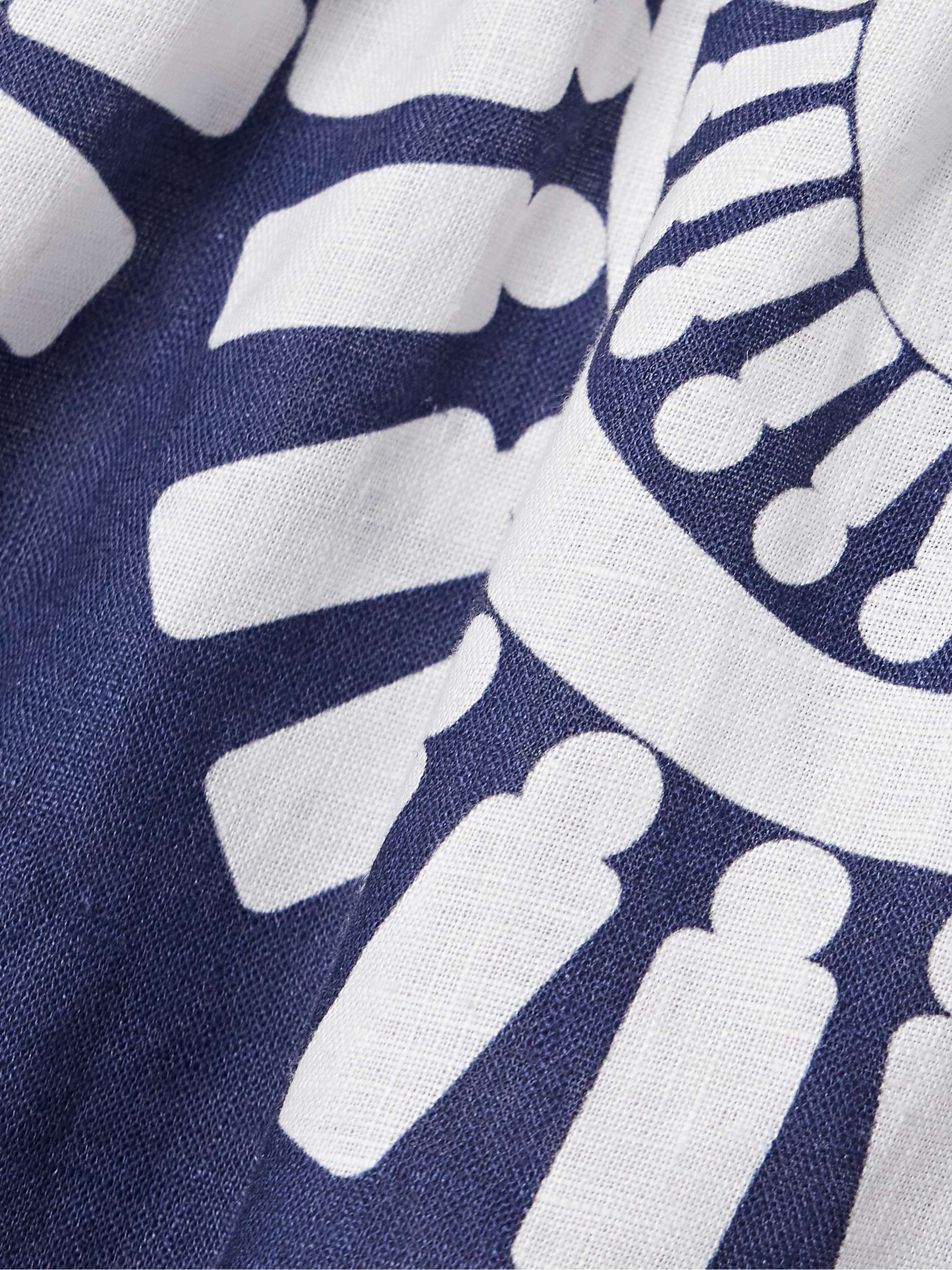 Muna cropped printed linen top view