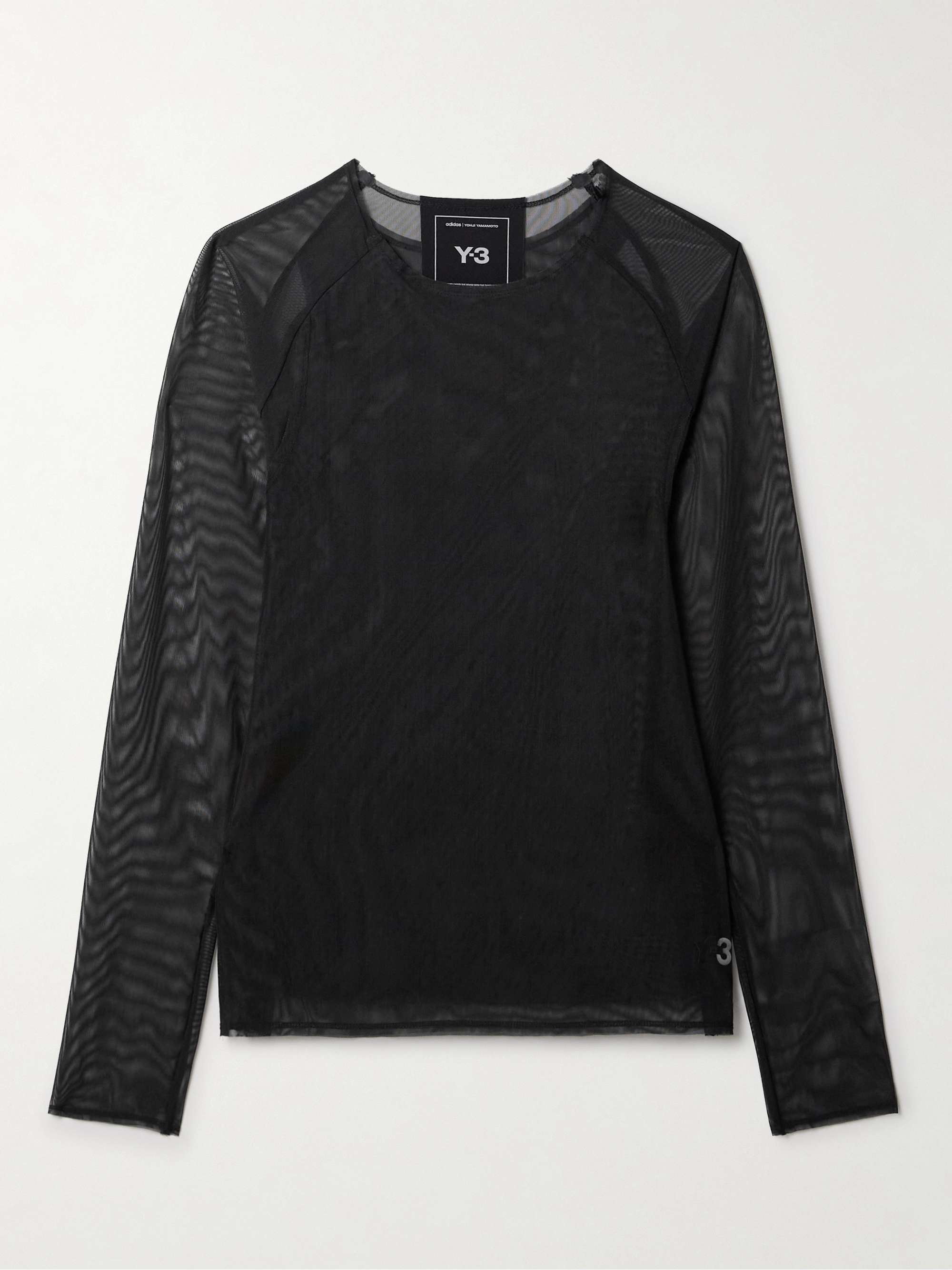 + Y-3 layered stretch recycled-mesh shirt view