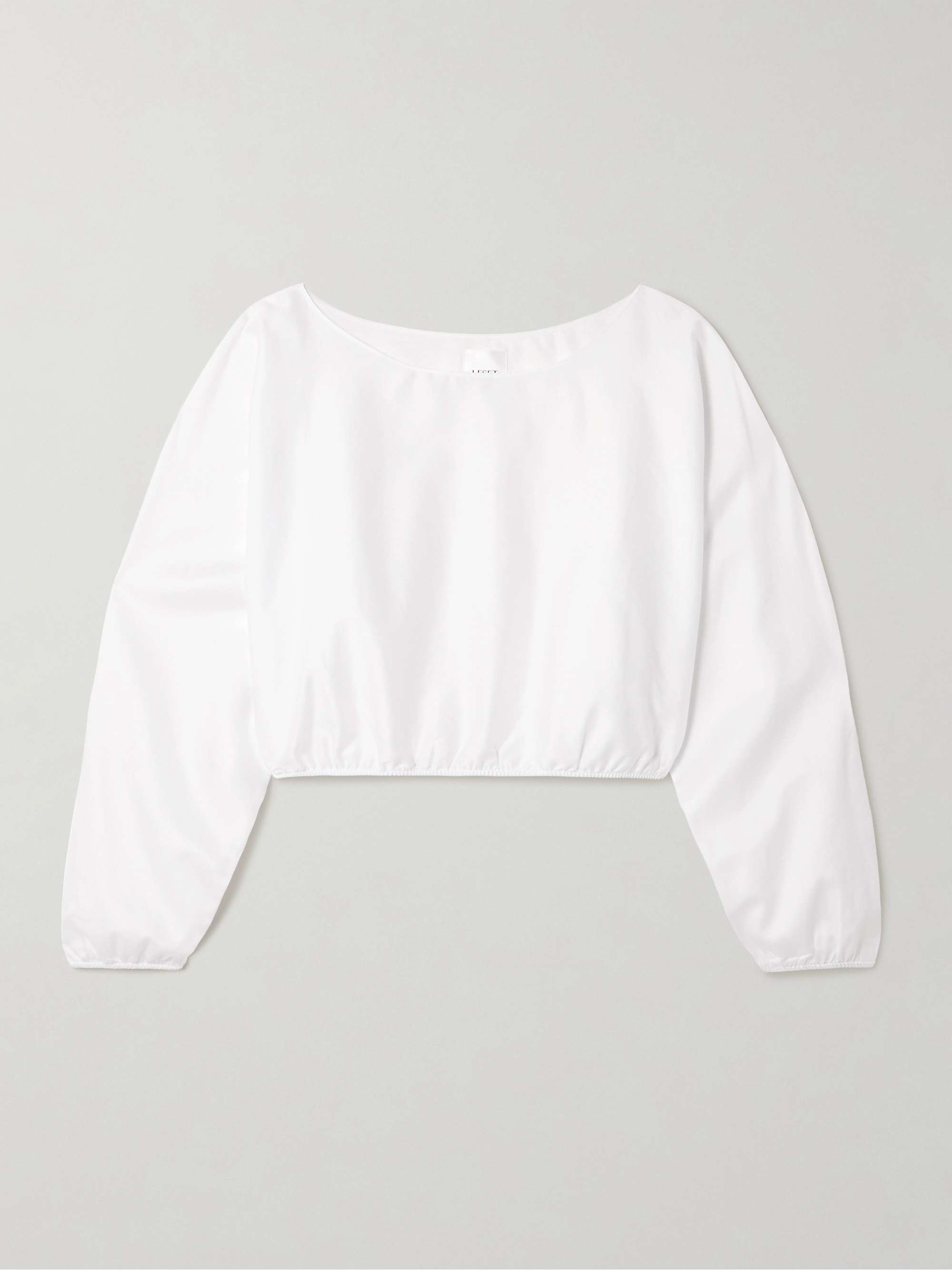 Yoko cropped gathered cotton-poplin top view