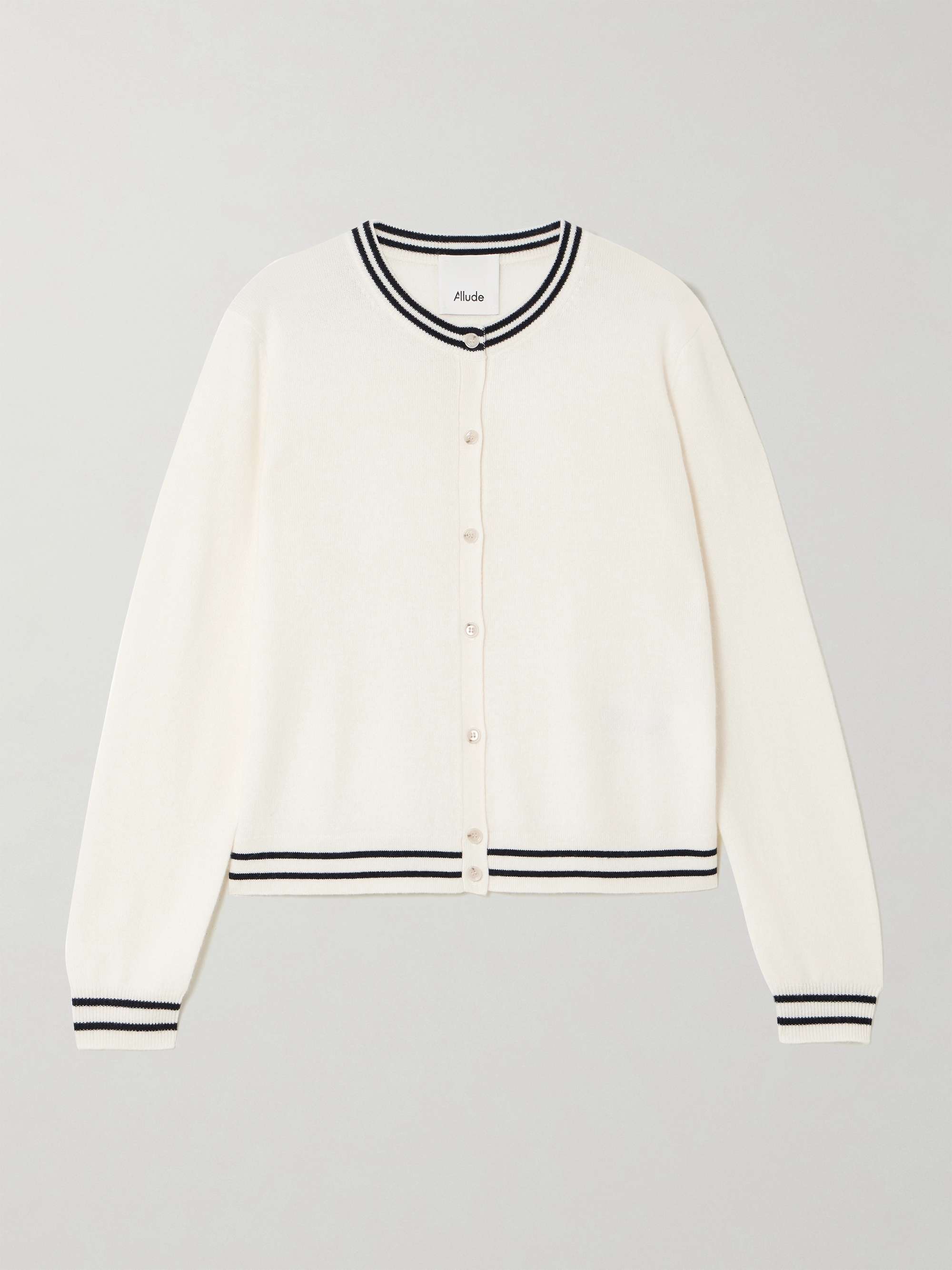 Striped cashmere cardigan view