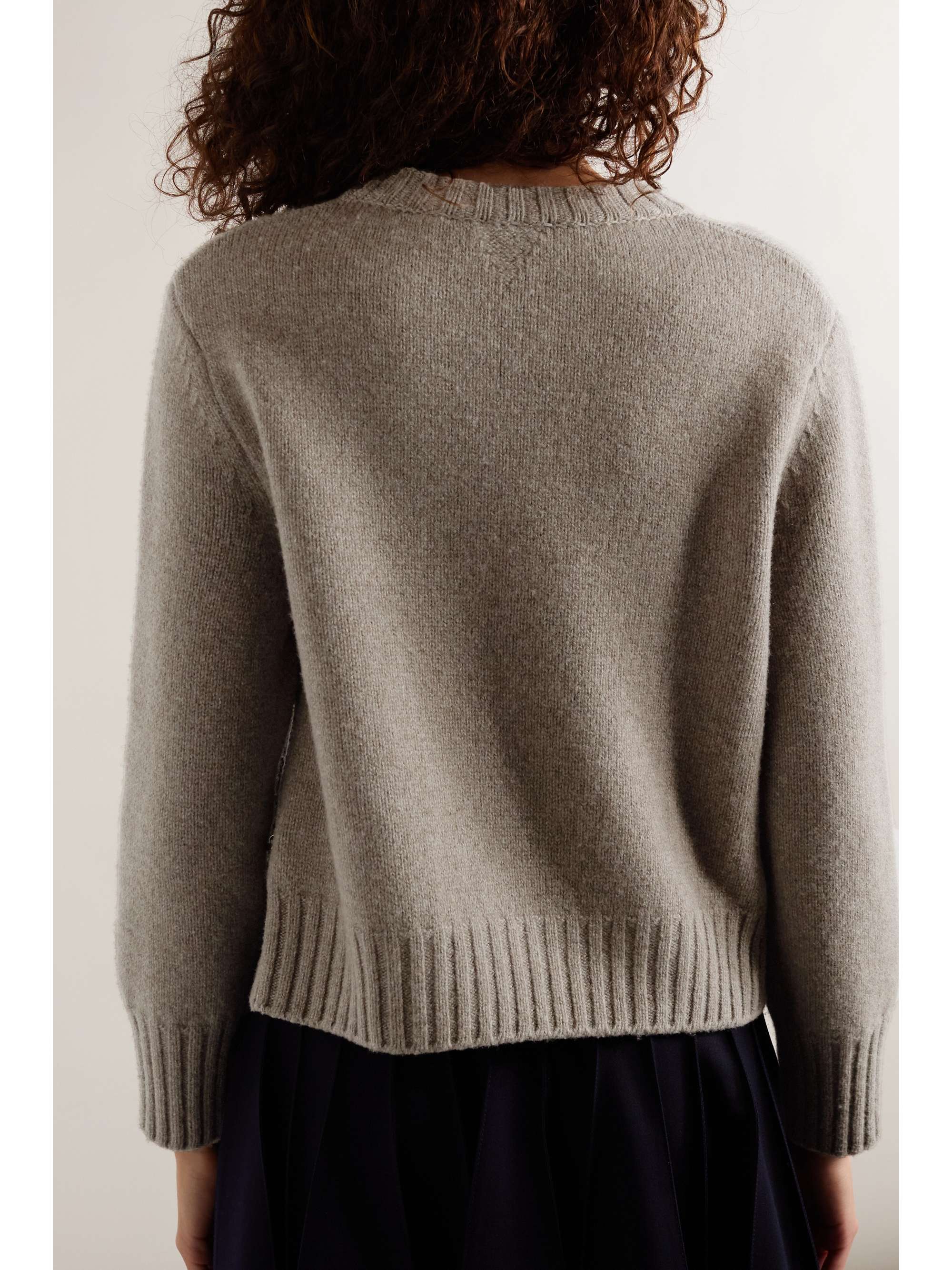 Cropped embellished wool sweater view
