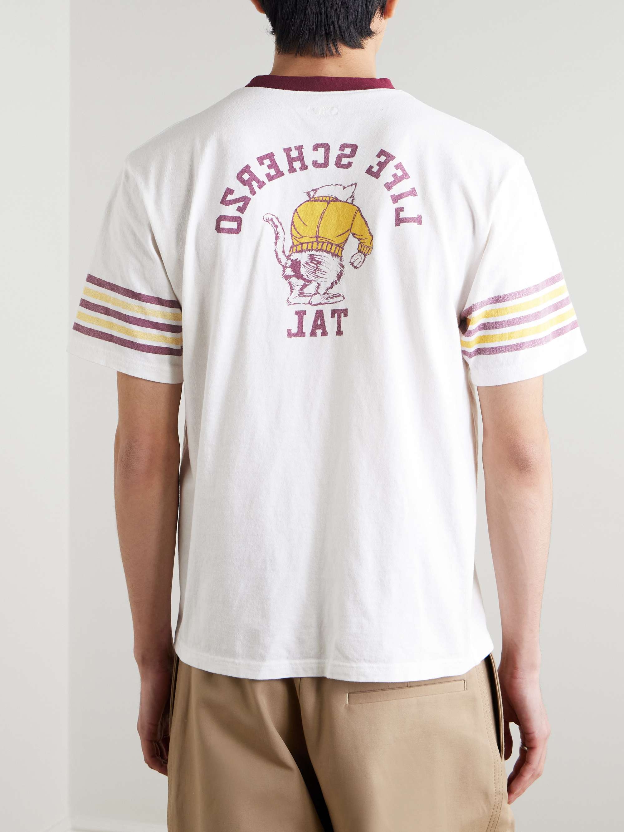 Piped Printed Cotton-Jersey T-Shirt view