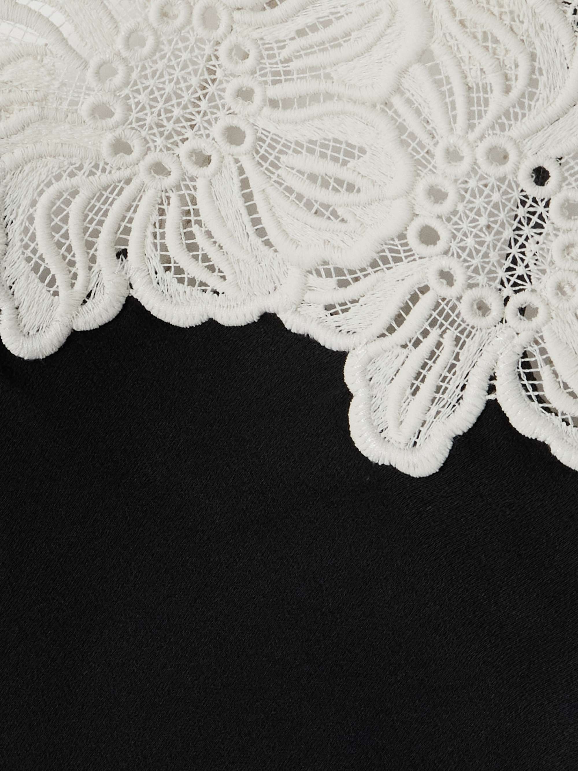 Guipure lace-trimmed satin camisole view