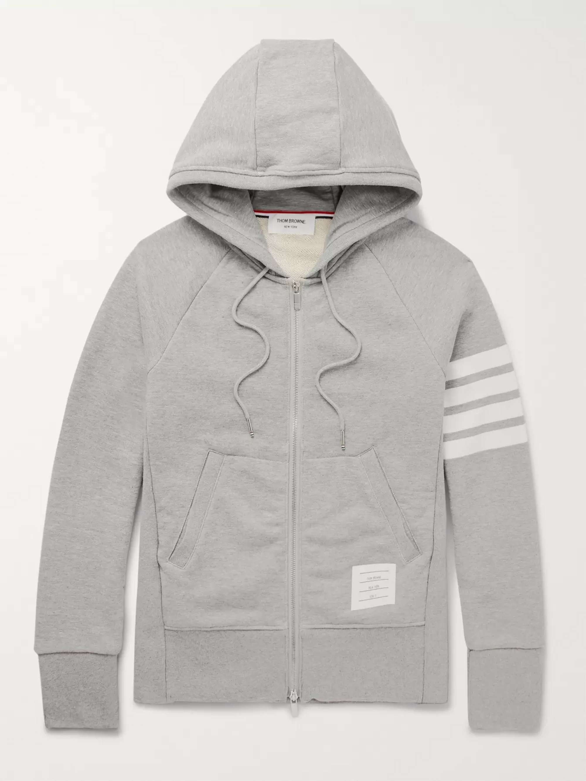 Striped Loopback Cotton-Jersey Zip-Up Hoodie view
