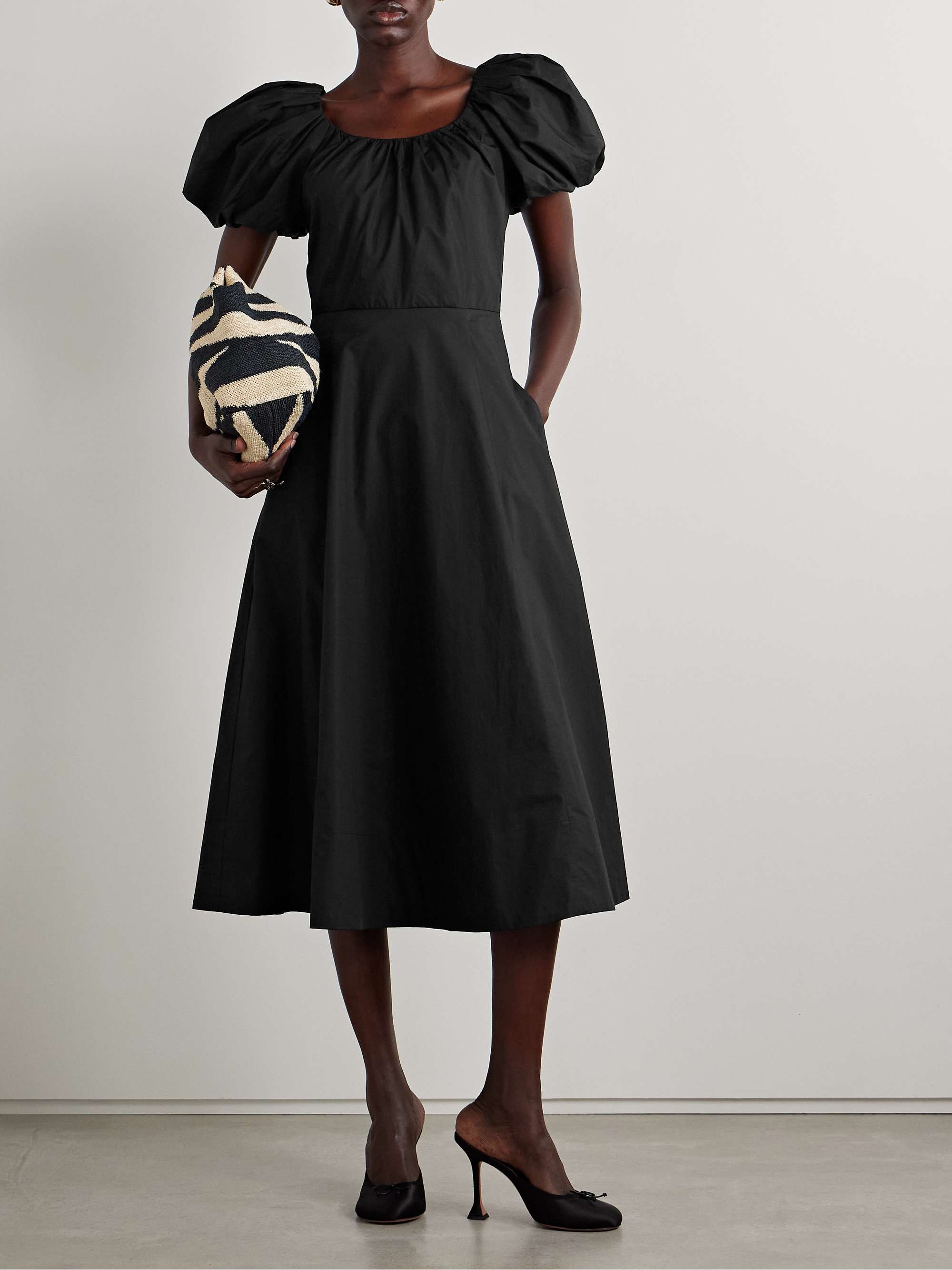 Imara gathered cotton-poplin midi dress view