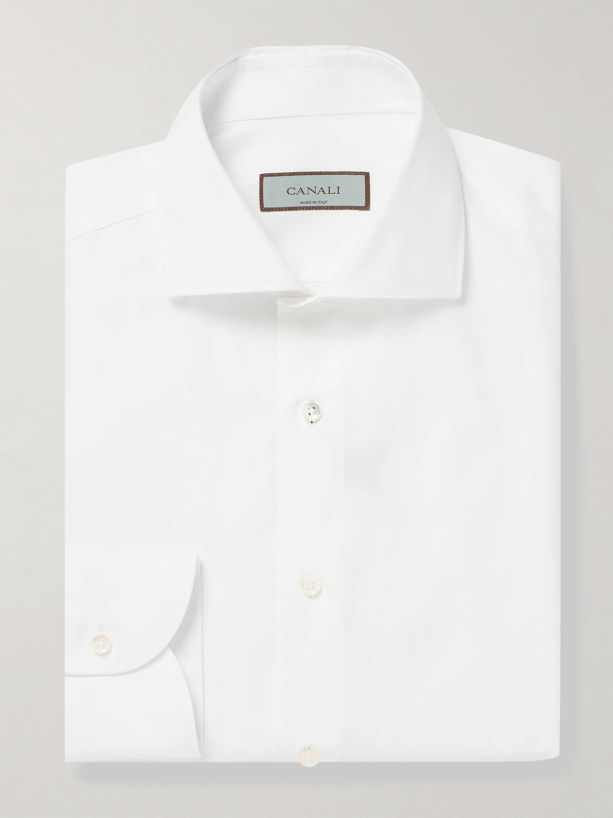 Cutaway-Collar Cotton-Poplin Shirt view
