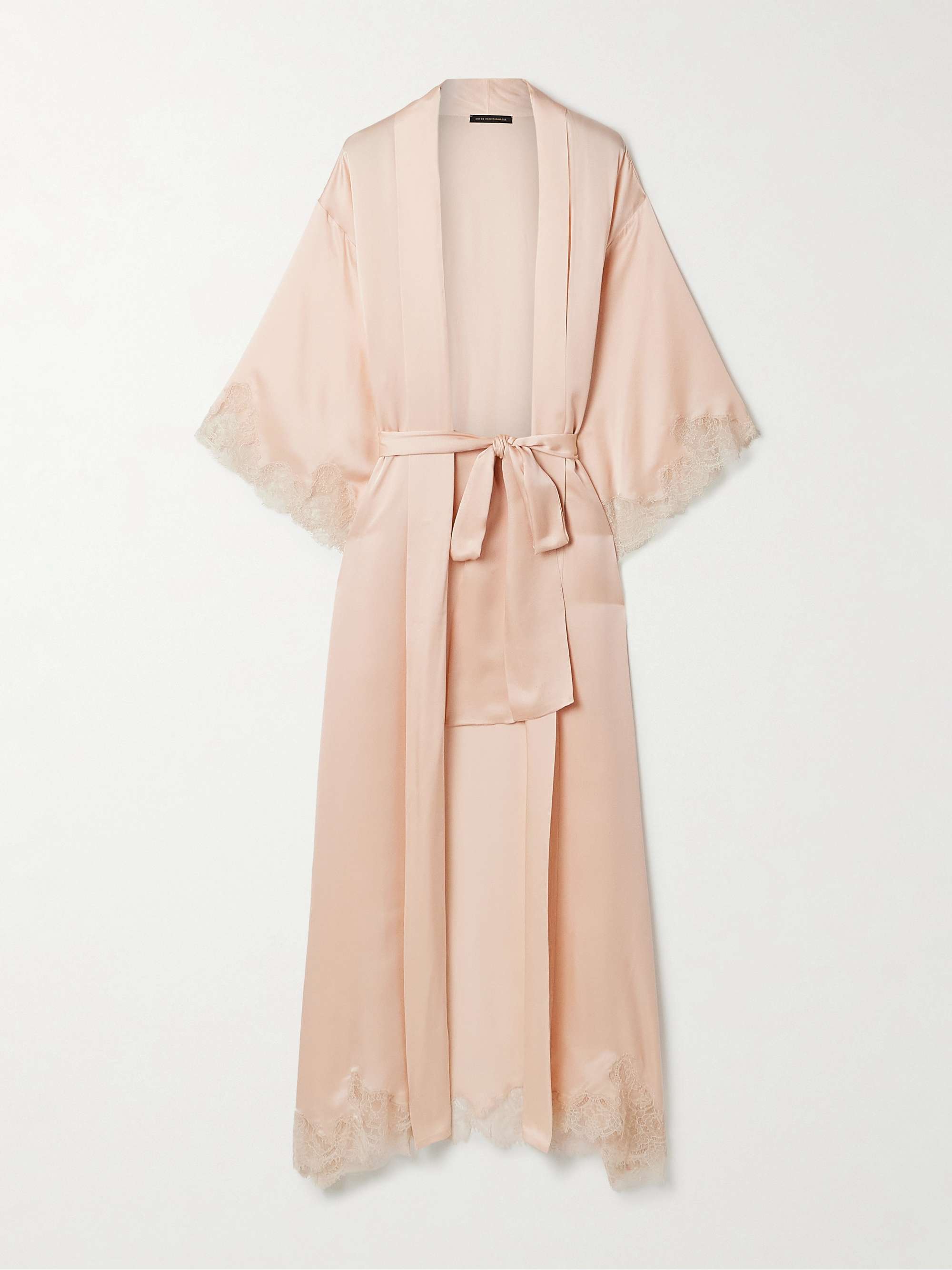 Giselle lace-trimmed silk-satin robe view