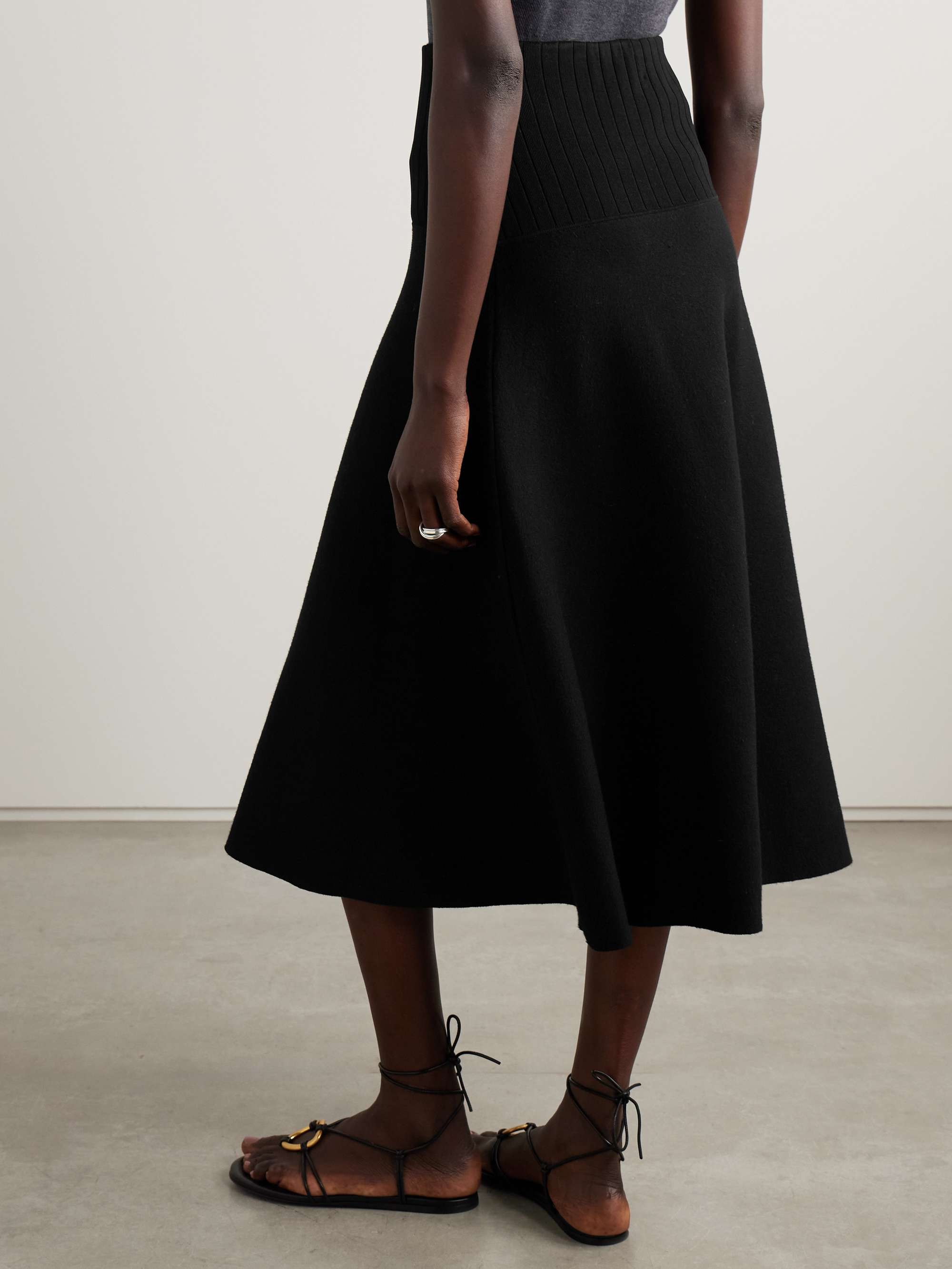 Katalina ribbed ponte midi skirt view