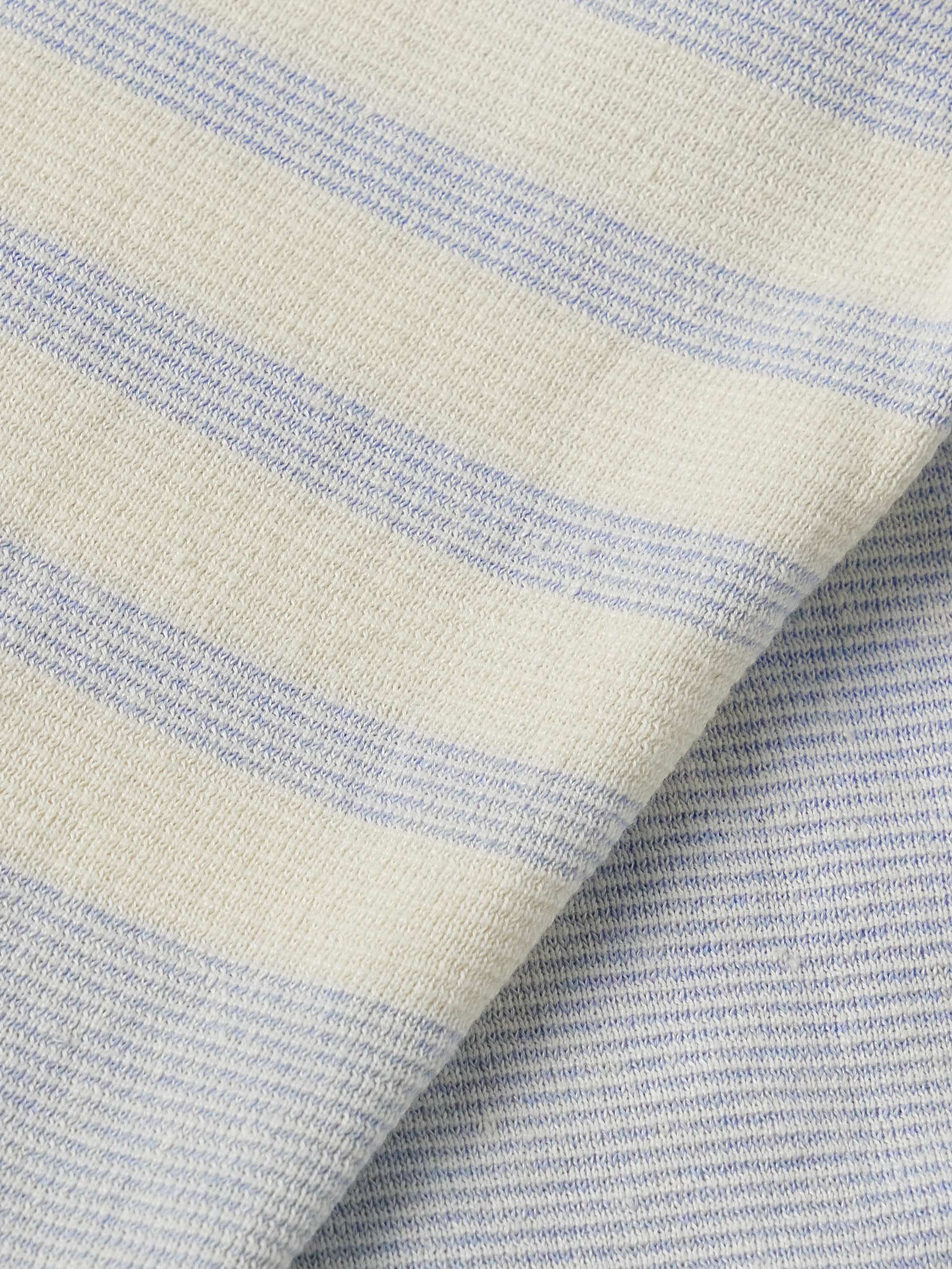 Slim-Fit Striped Linen and Cotton-Blend Cardigan view