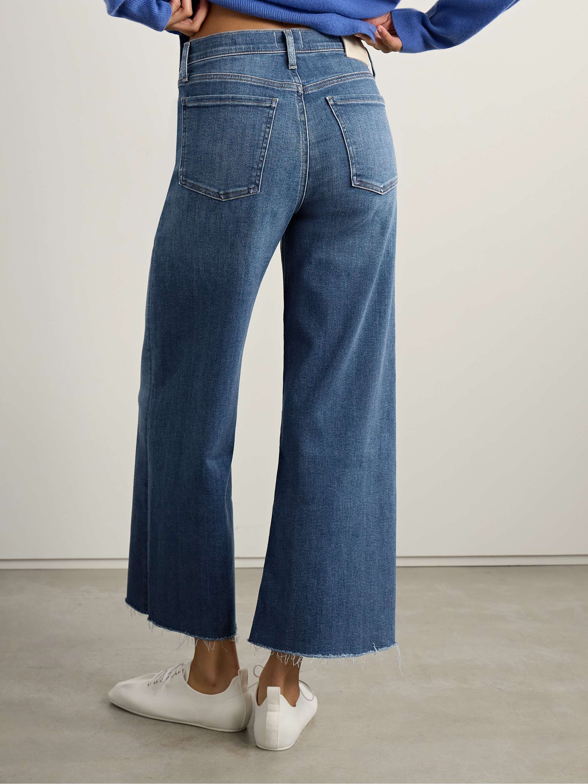 Lyra frayed cropped high-rise wide-leg jeans view