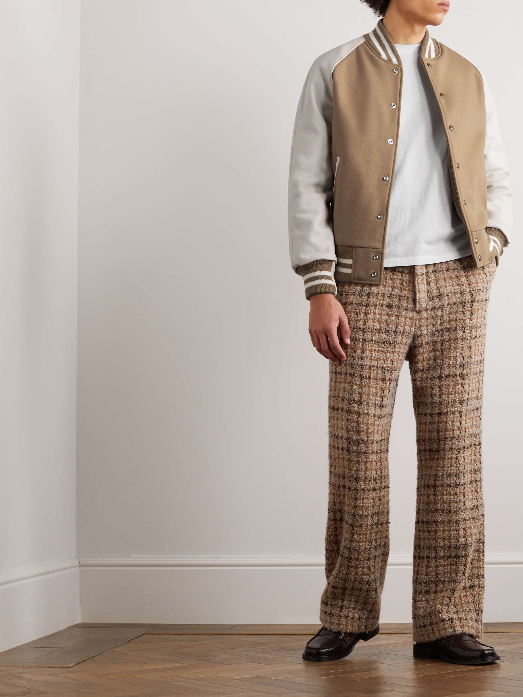 The Ralston Wool-Blend and Leather Bomber Jacket view
