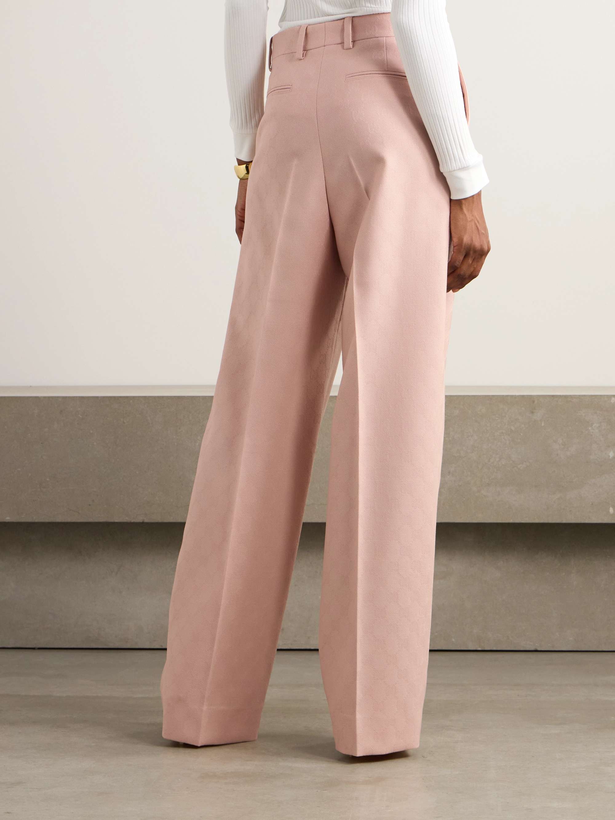 Wool-jacquard straight-leg pants view
