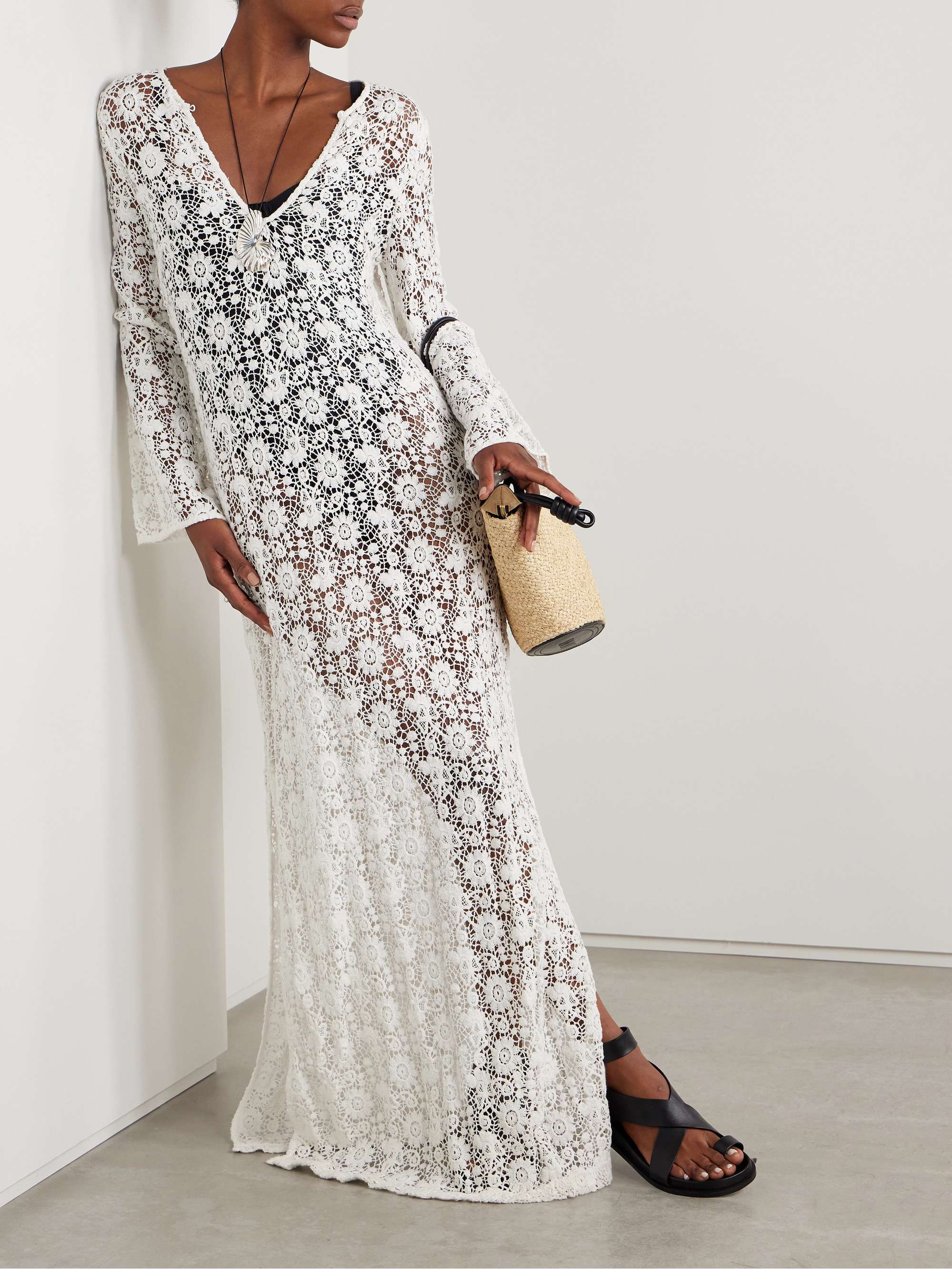 Della crocheted cotton maxi dress view