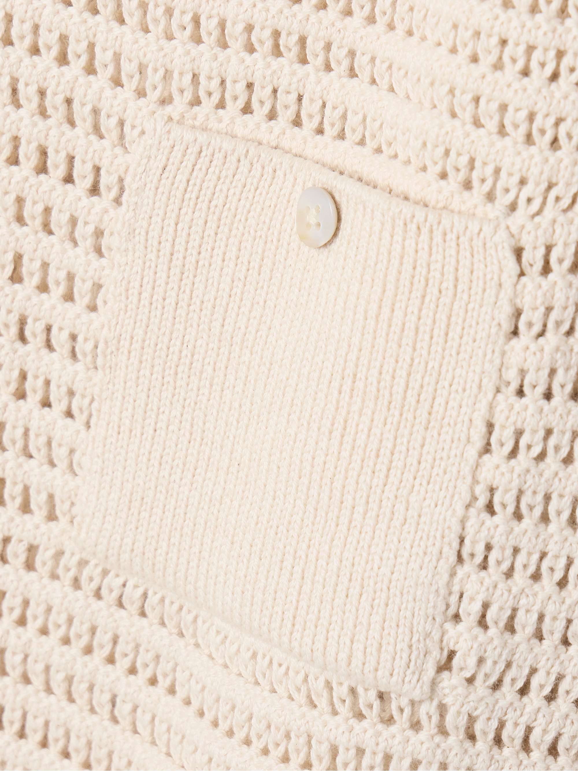Lessi crocheted cotton polo shirt view