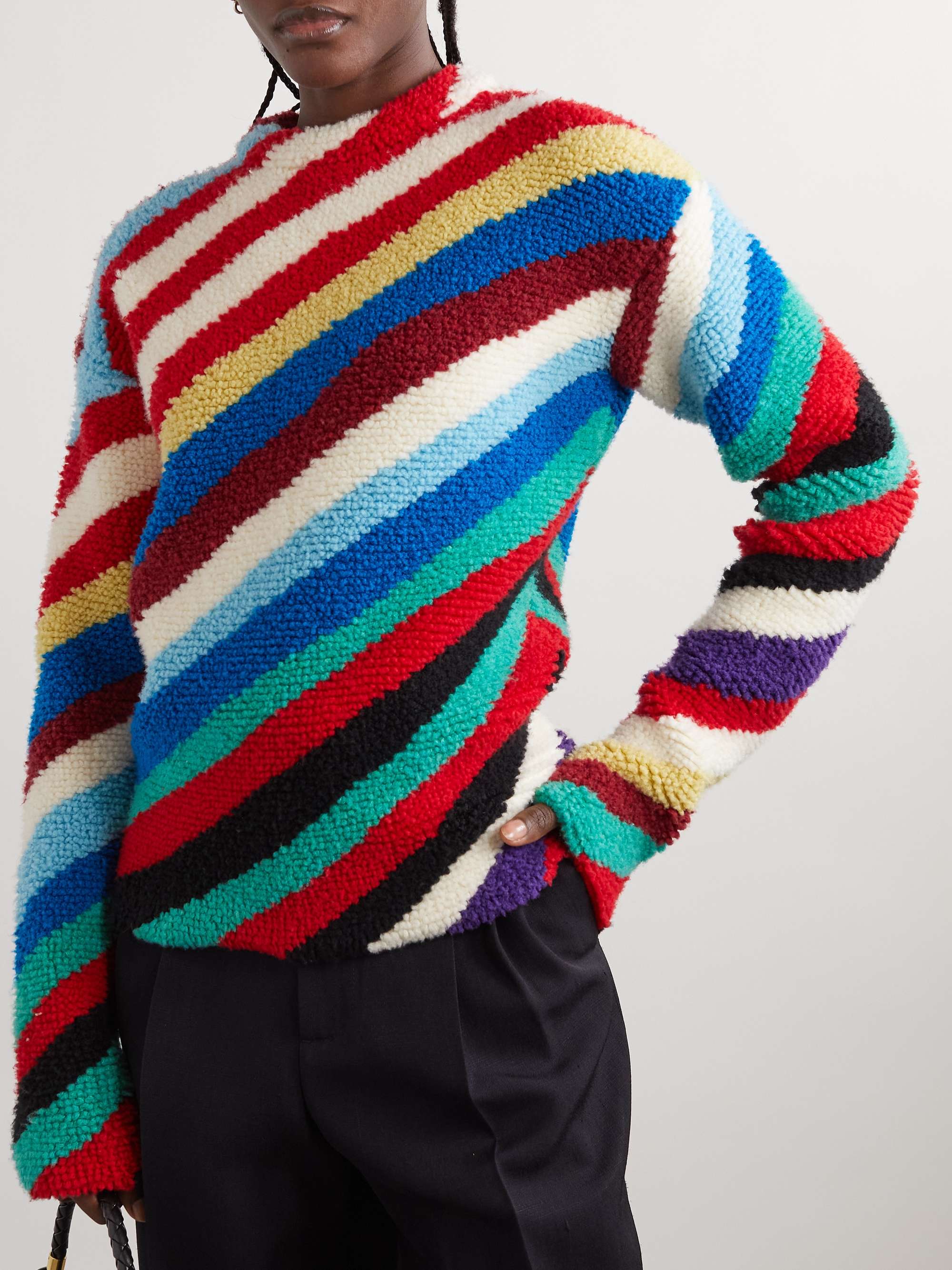 Striped knitted wool sweater view