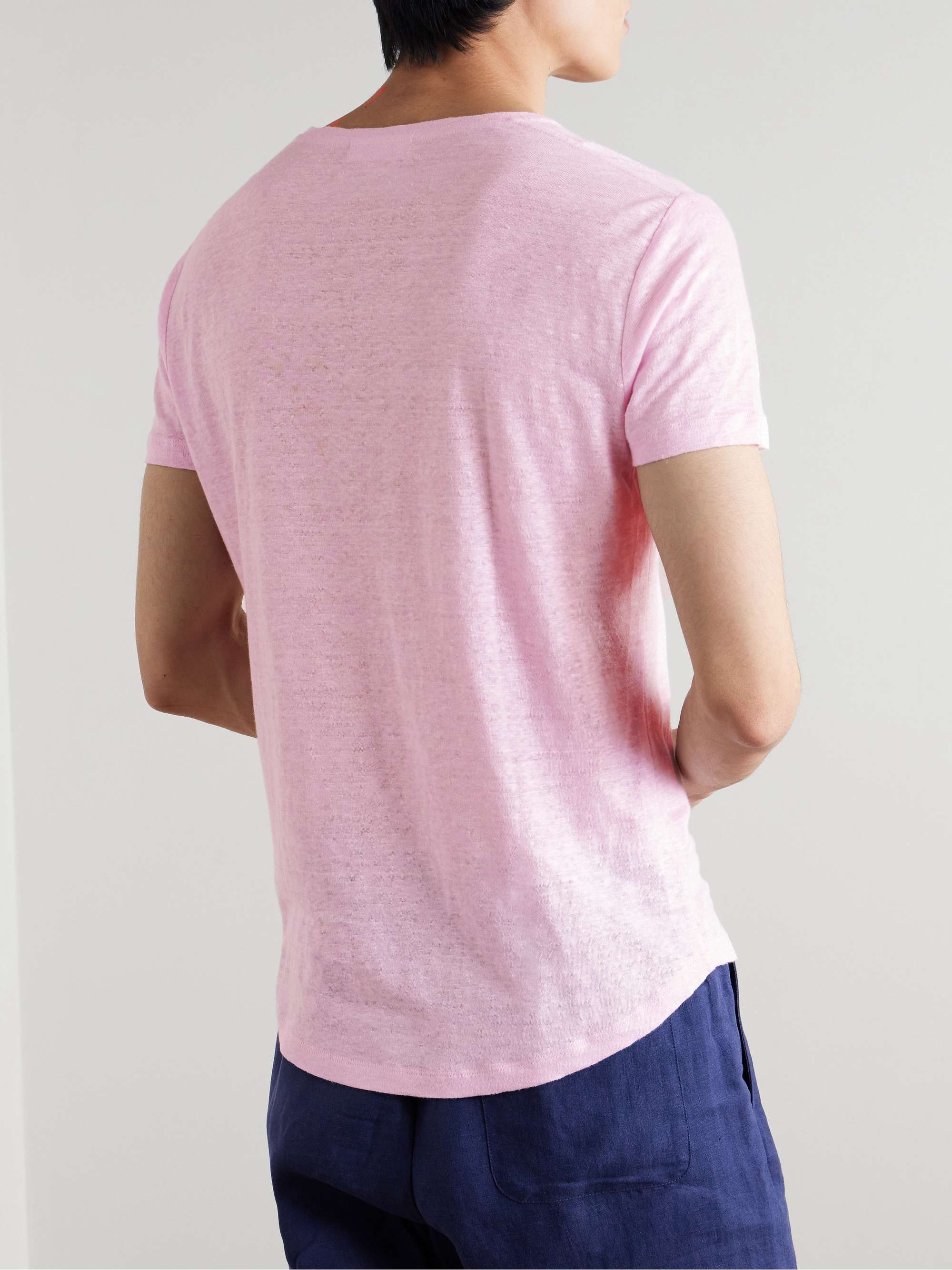 Slim-Fit Linen-Jersey T-Shirt view