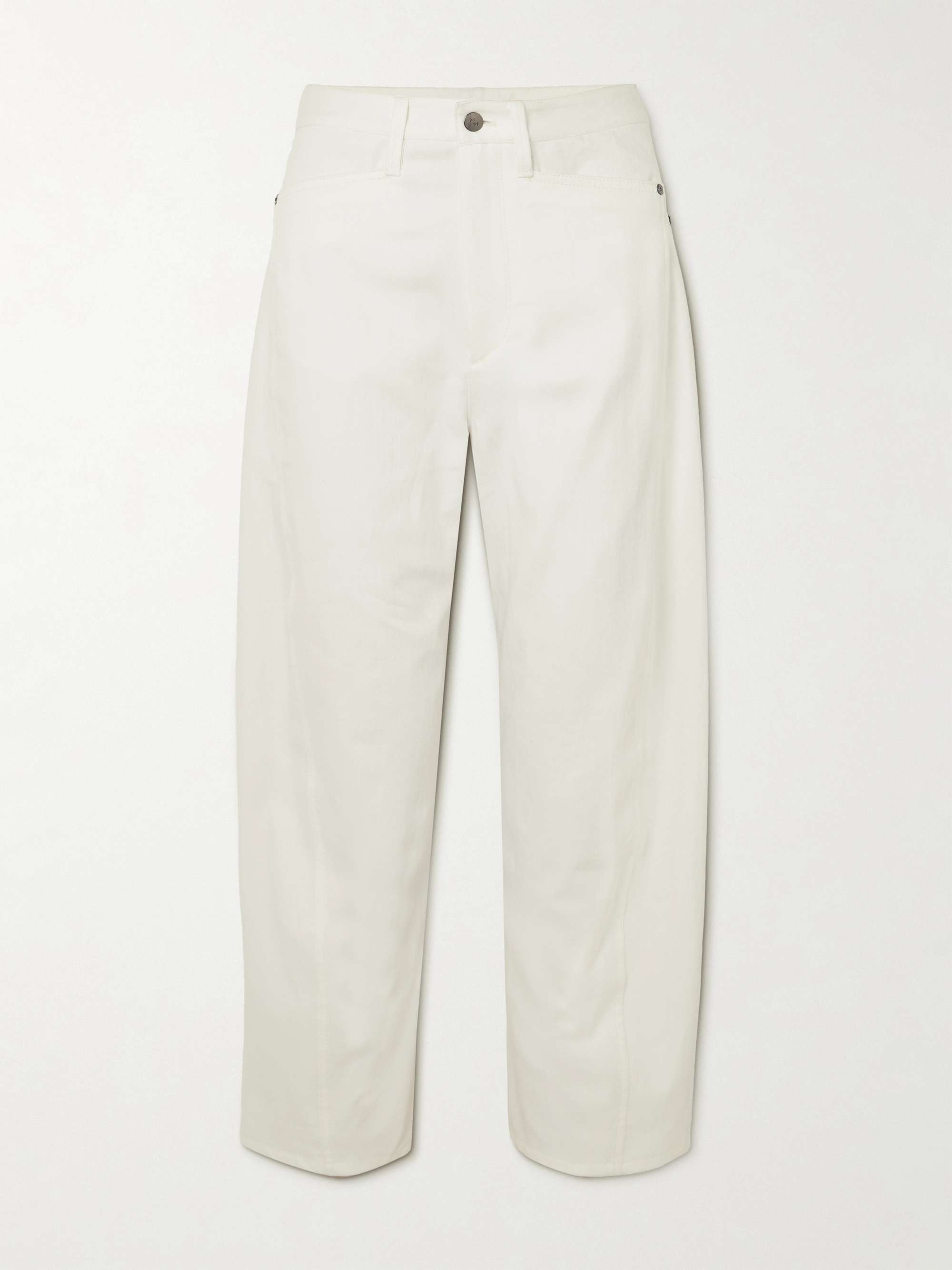 Bow high-rise barrel-leg jeans view