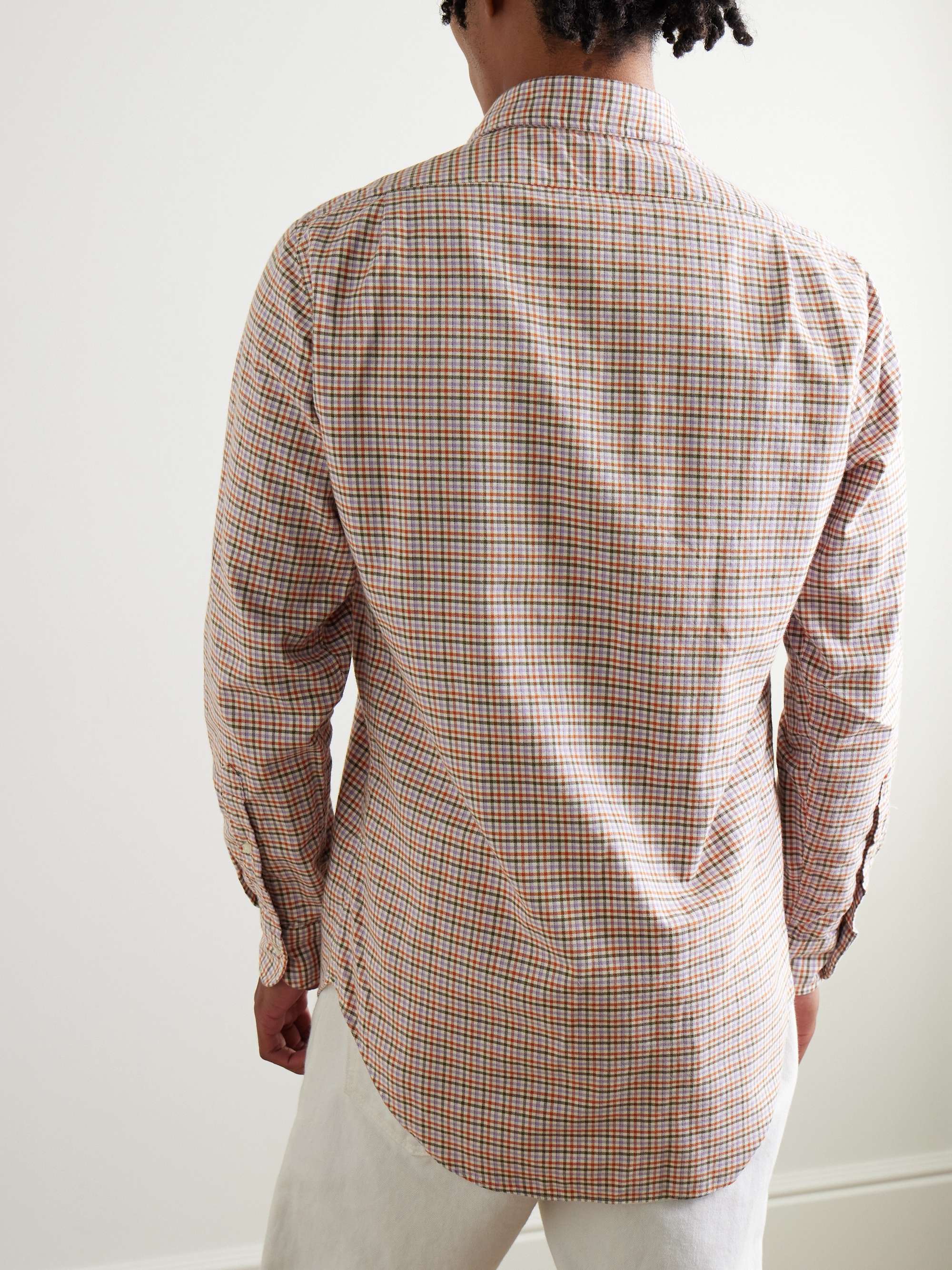 Slim-Fit Spread-Collar Cotton-Twill Shirt view