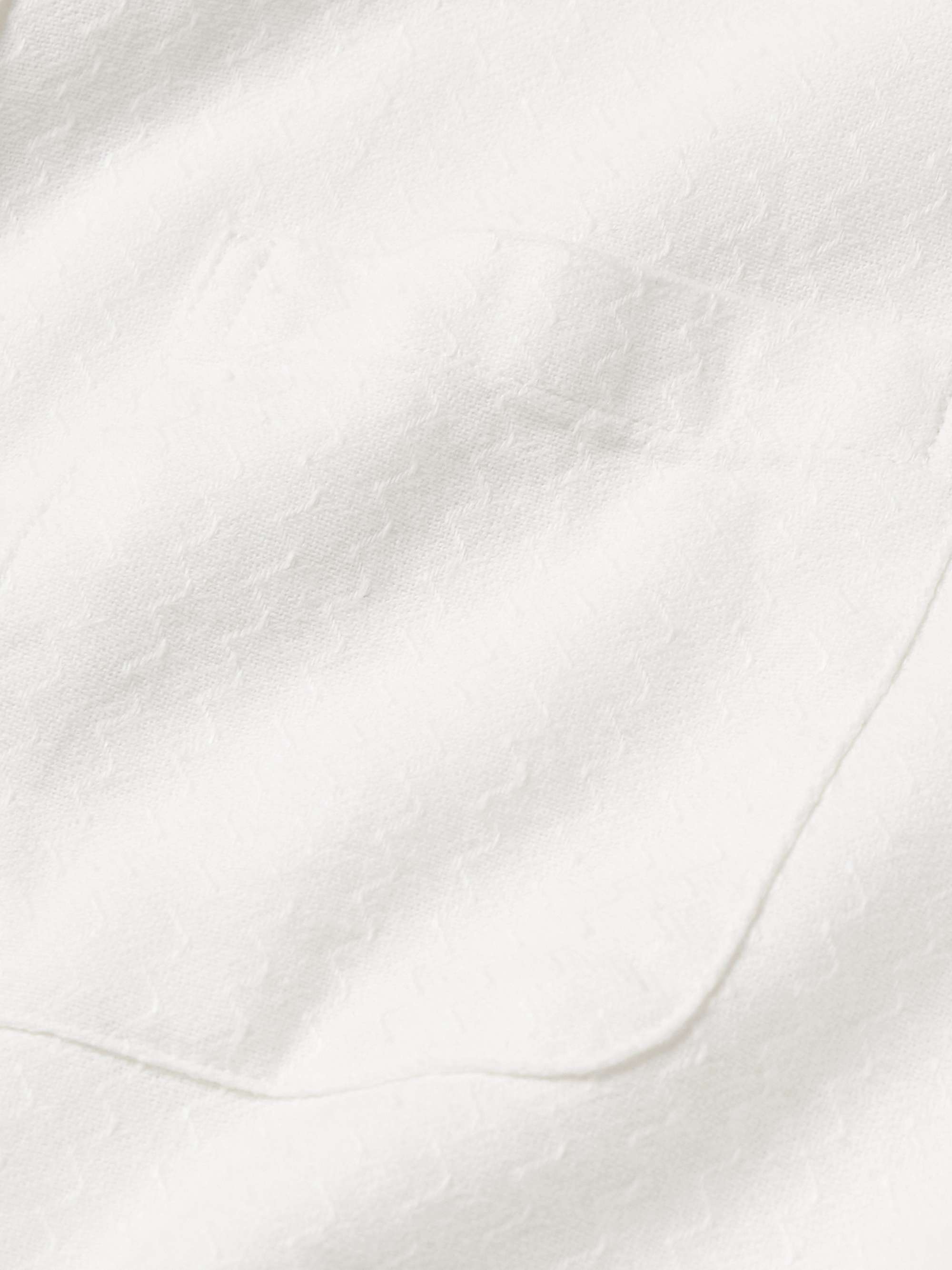 Lennon Grandad-Collar Linen and Cotton-Blend Jacquard Shirt view