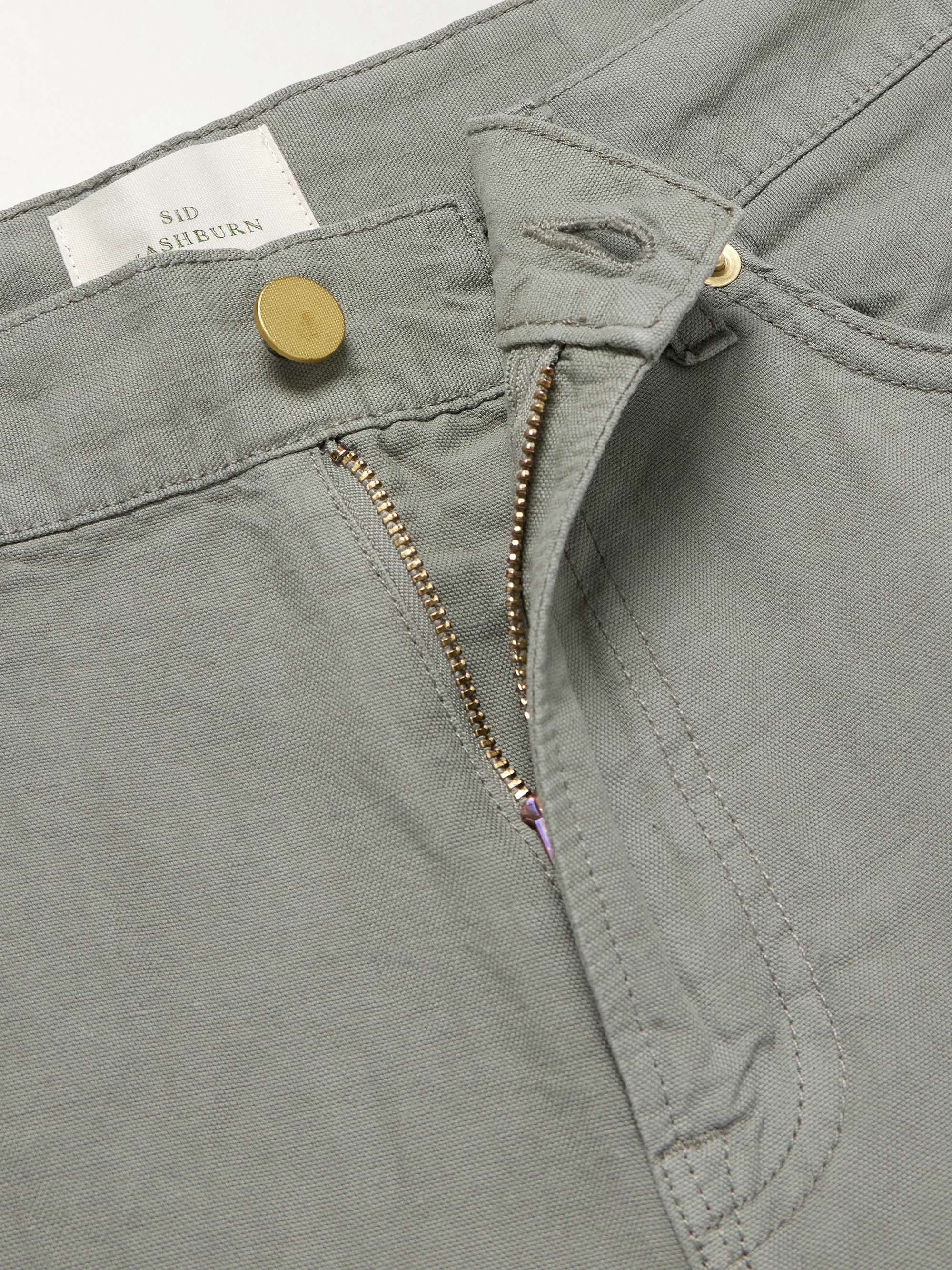 Straight-Leg Hemp and Cotton-Blend Canvas Trousers view