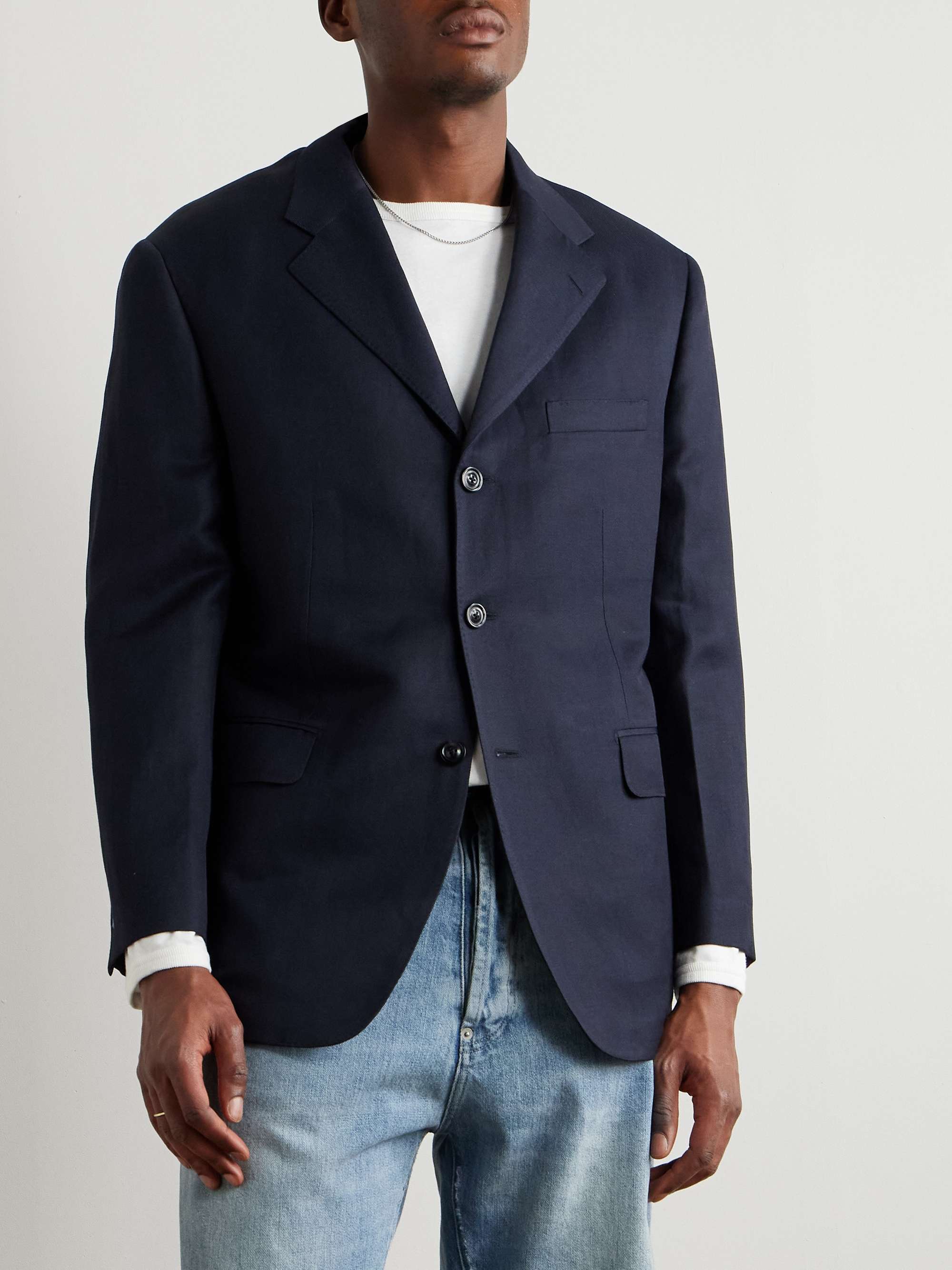 Wool and Linen-Blend Blazer view