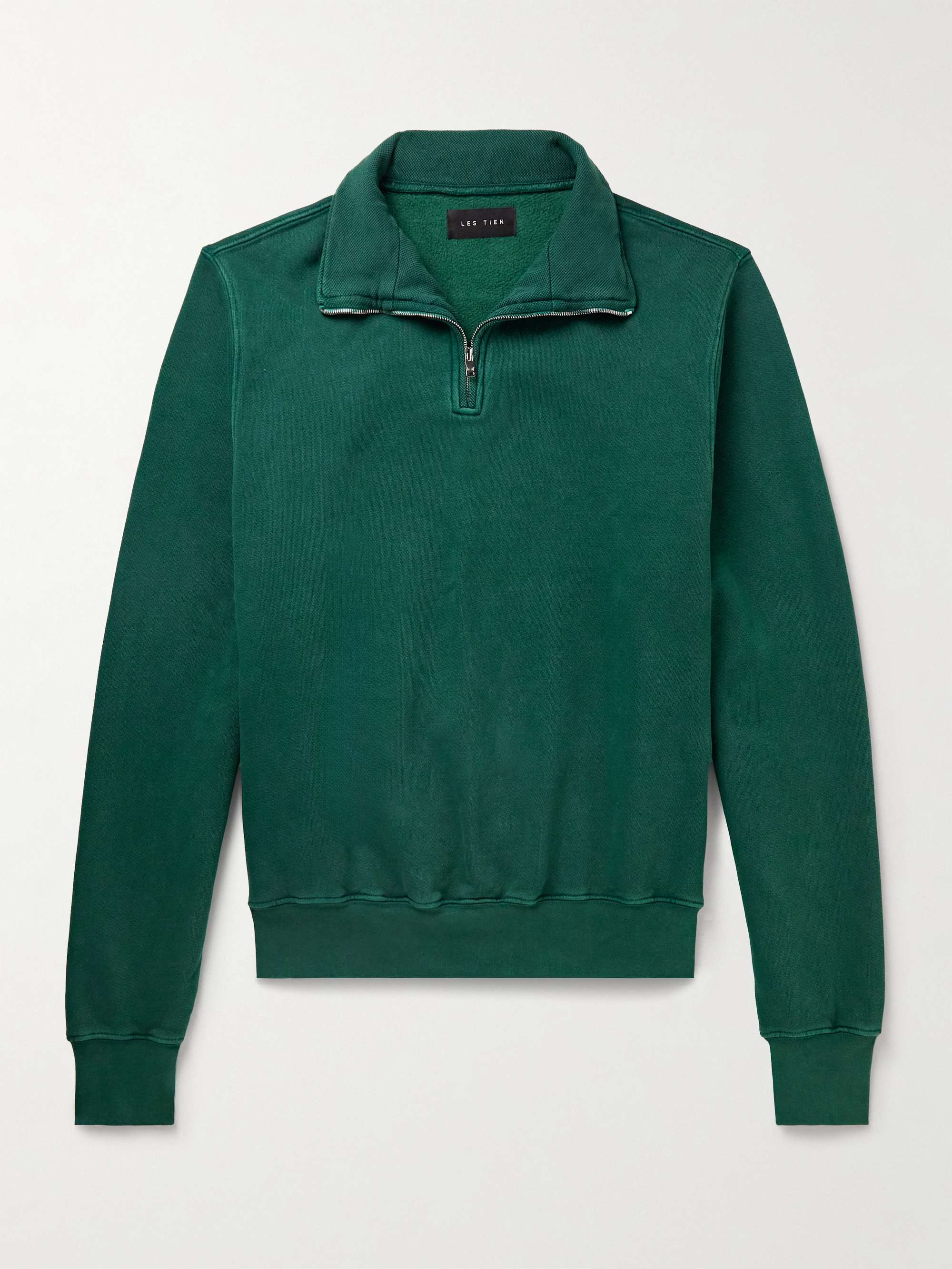 Yacht Garment-Dyed Cotton-Jersey Half-Zip Sweatshirt view