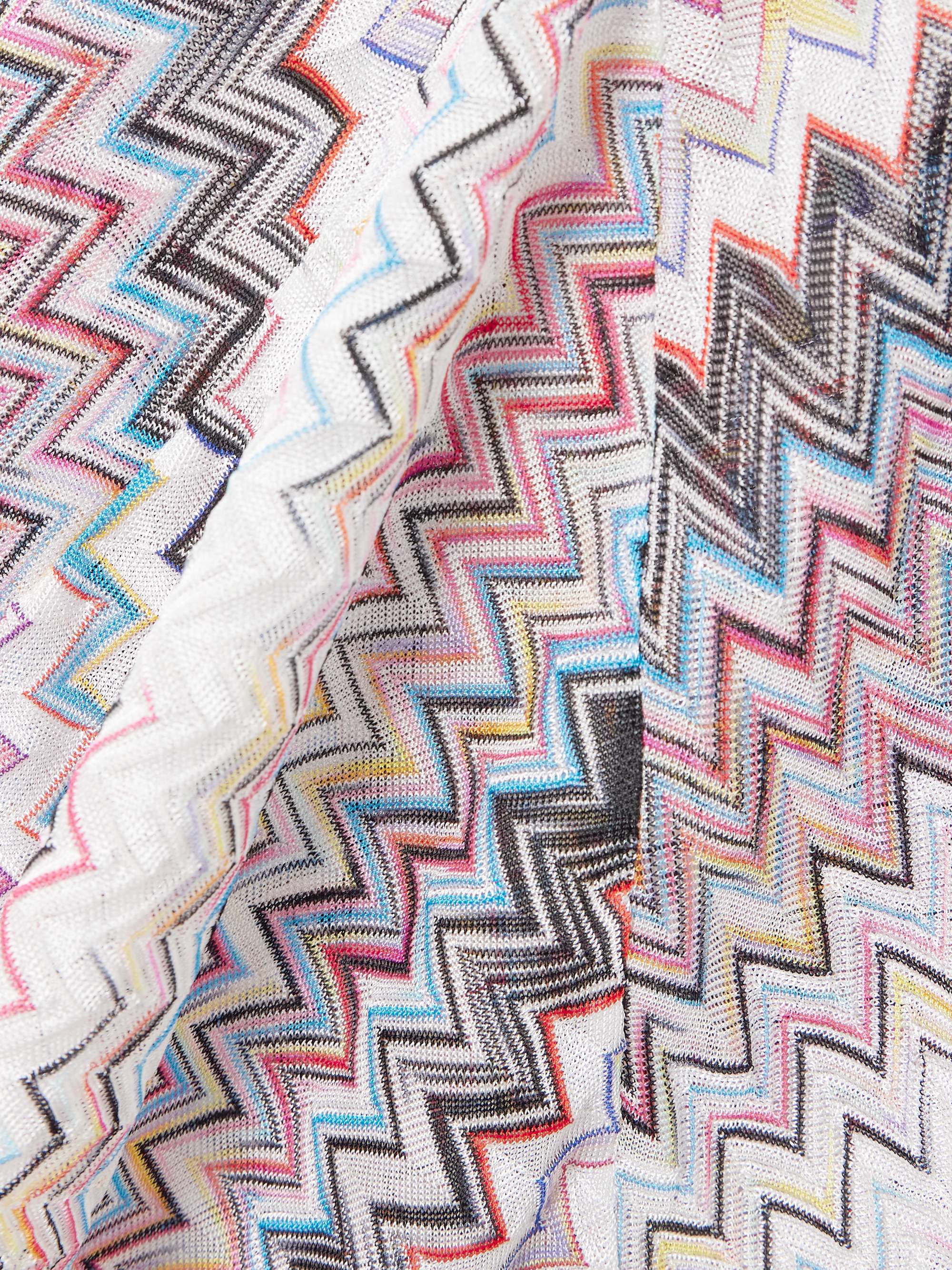 Striped crochet-knit coverup view