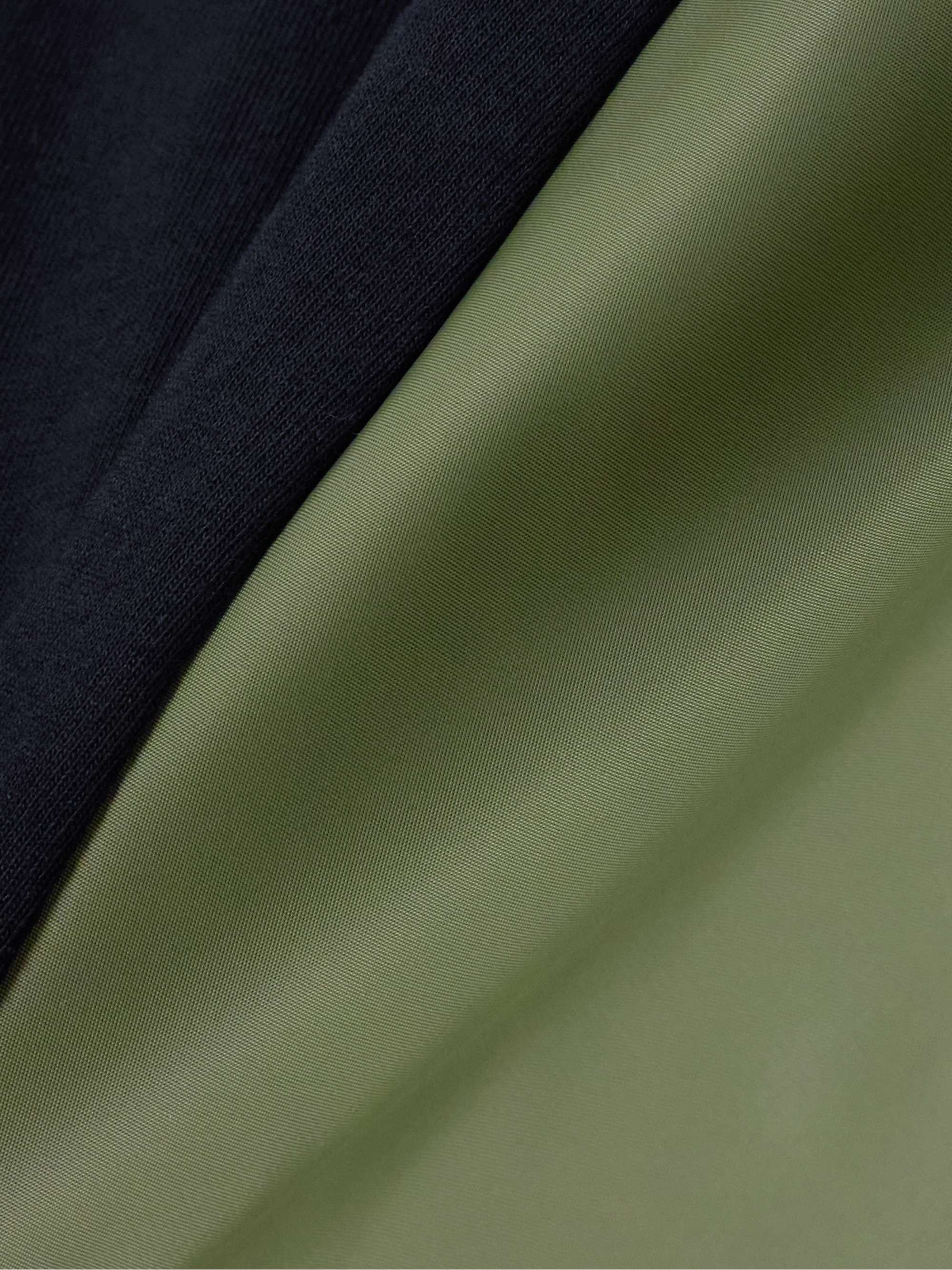 Pleated twill-trimmed cotton-jersey T-shirt view