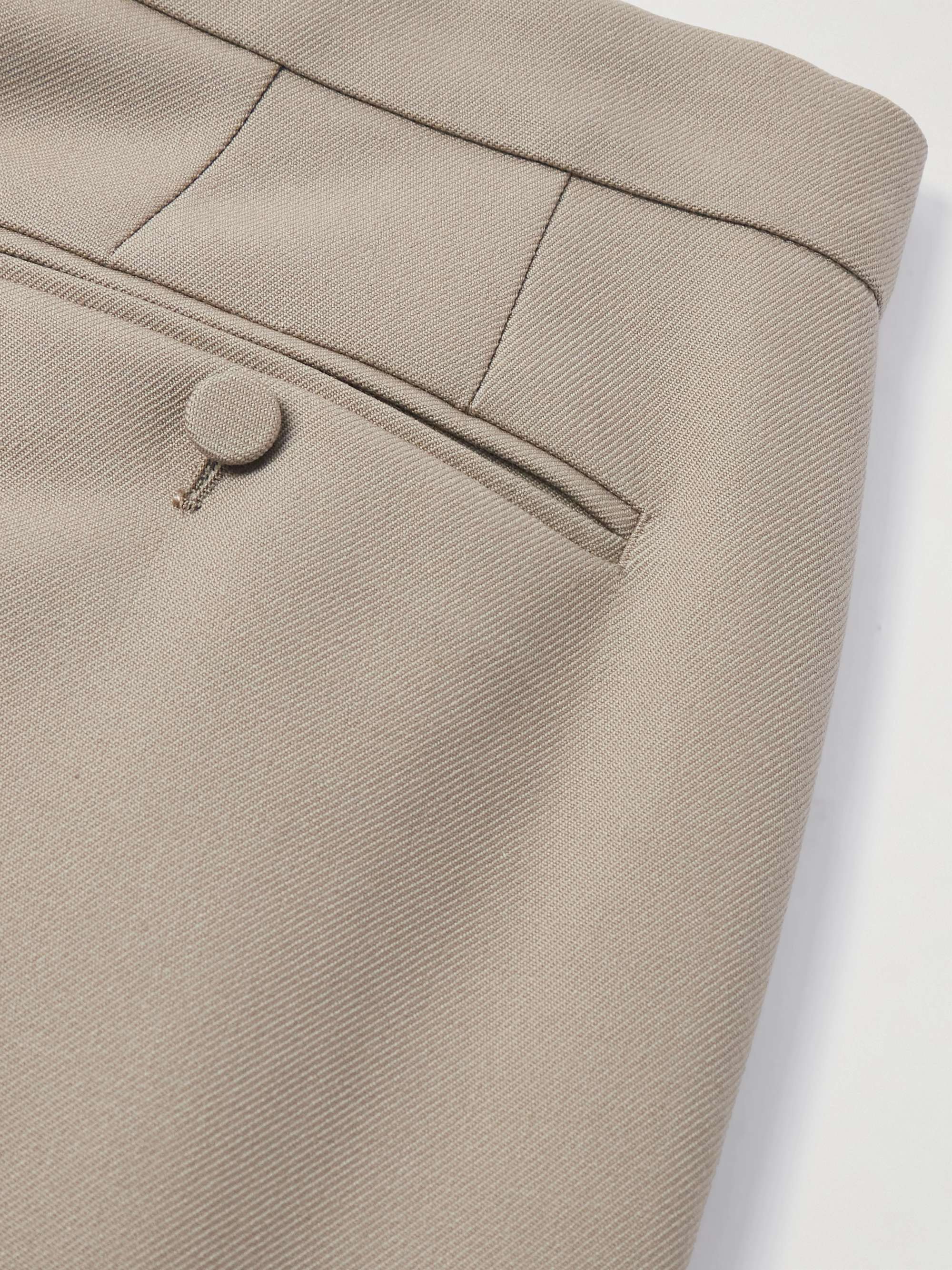 Wide-Leg Pleated Wool-Gabardine Trousers view