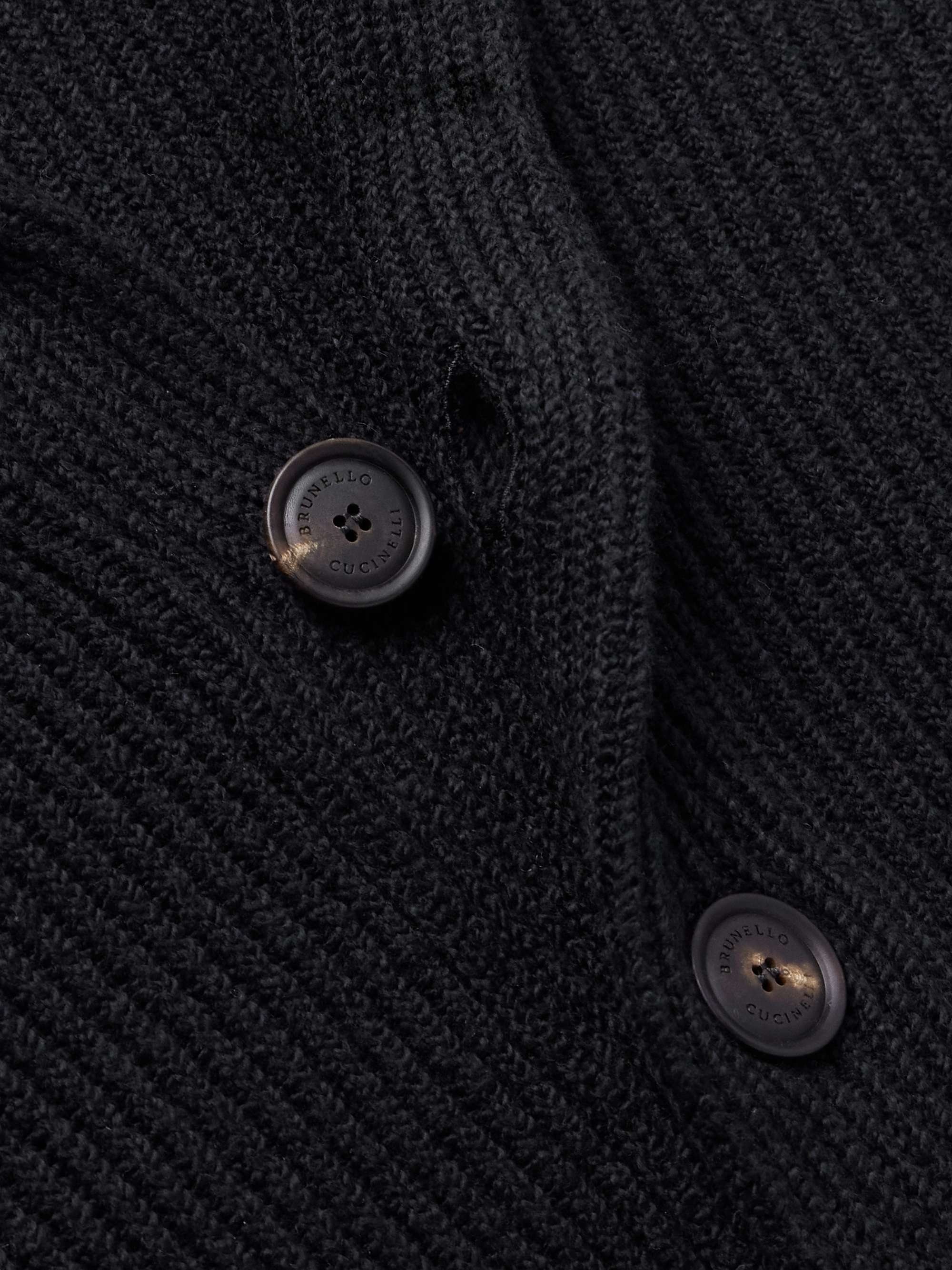 Shawl-Collar Ribbed Cotton Cardigan view