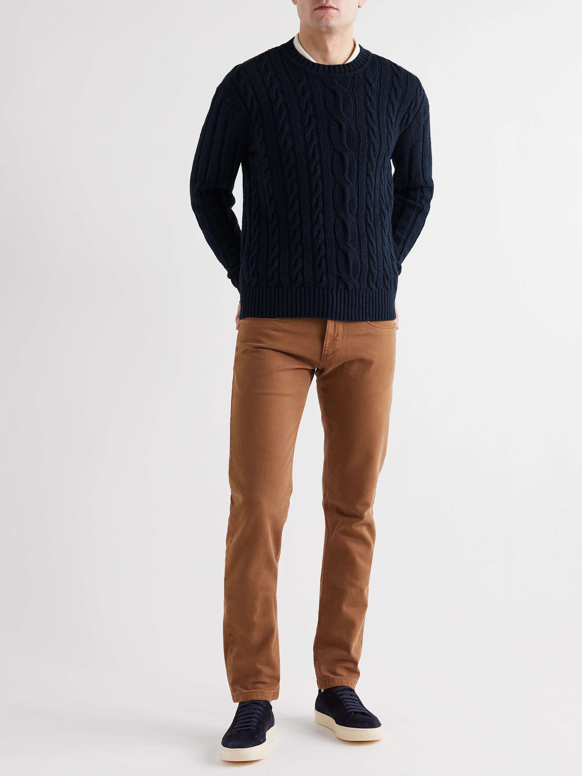 Slim-Fit Cable-Knit Cotton Sweater view