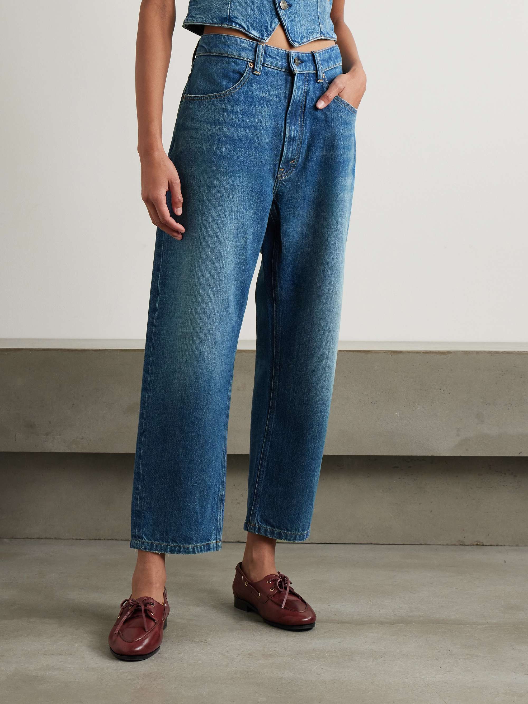 Bow high-rise tapered jeans view
