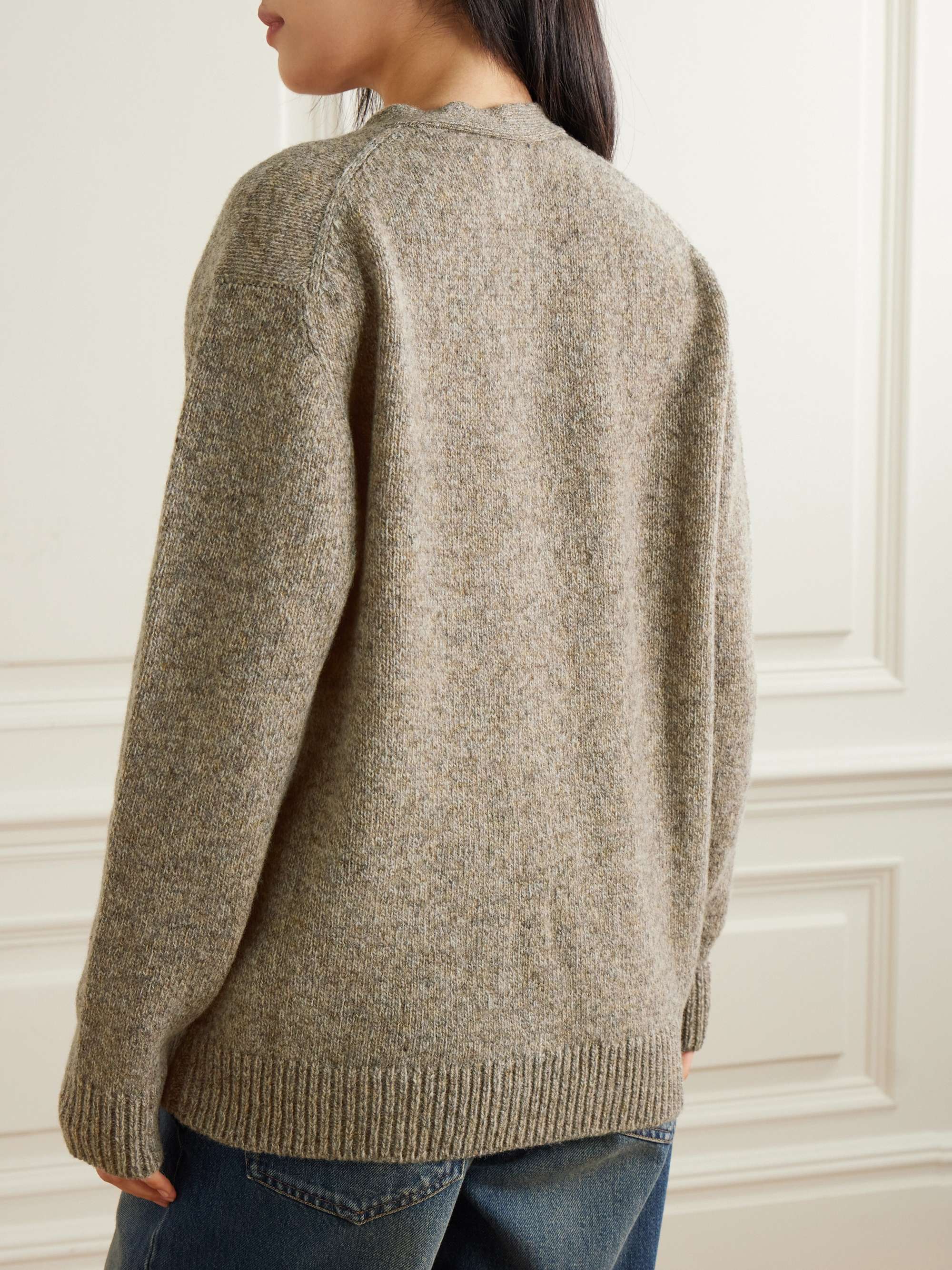 Argyle intarsia-knit wool cardigan view