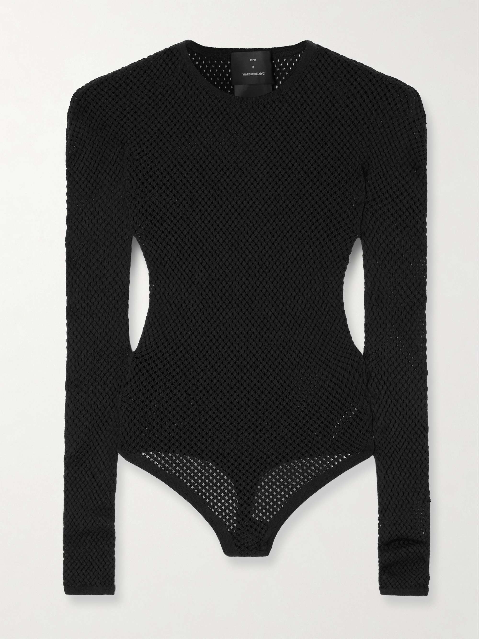 + RHW Web wool-blend fishnet bodysuit view