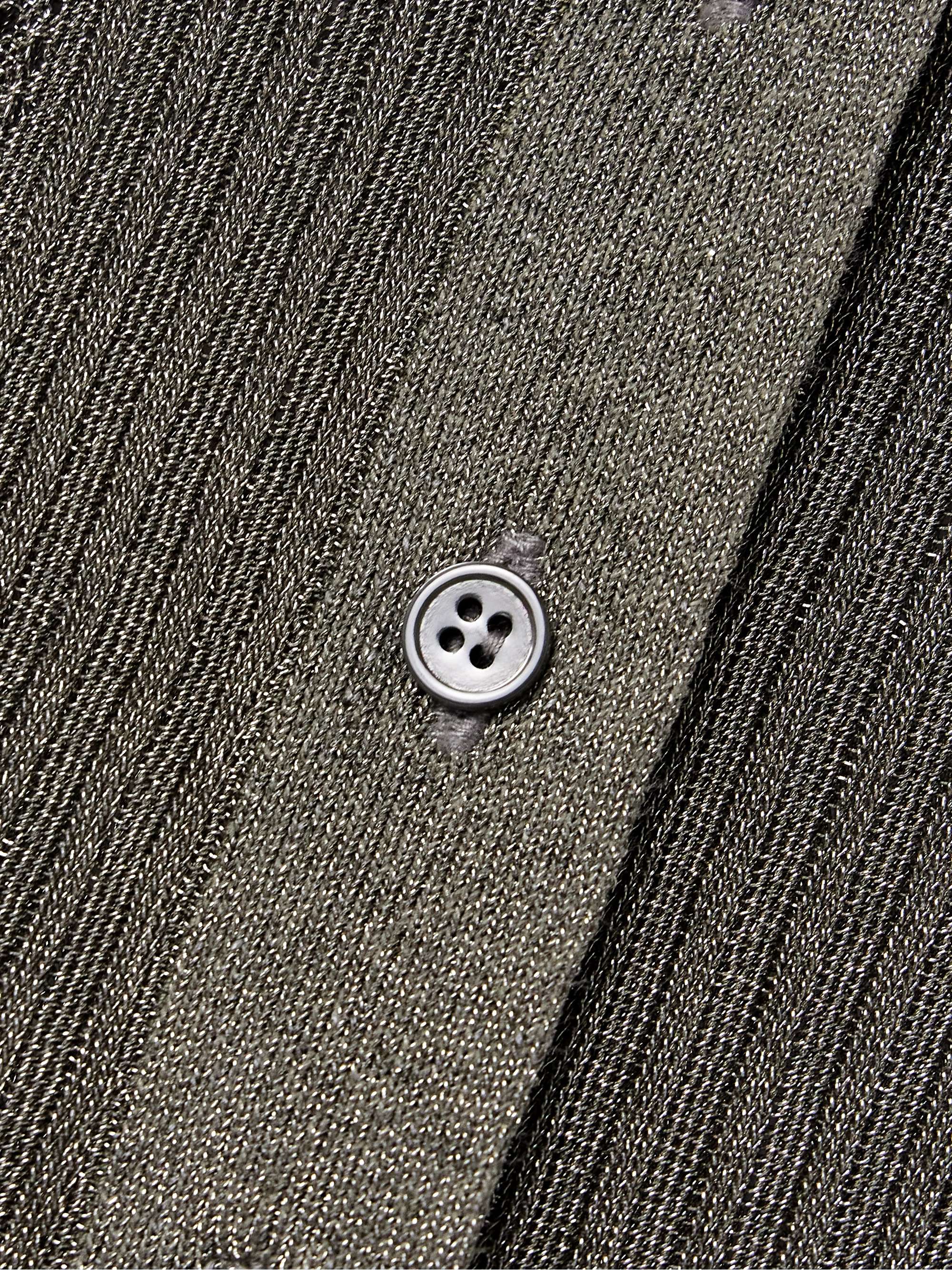 Metallic pointelle and ribbed-knit cardigan view