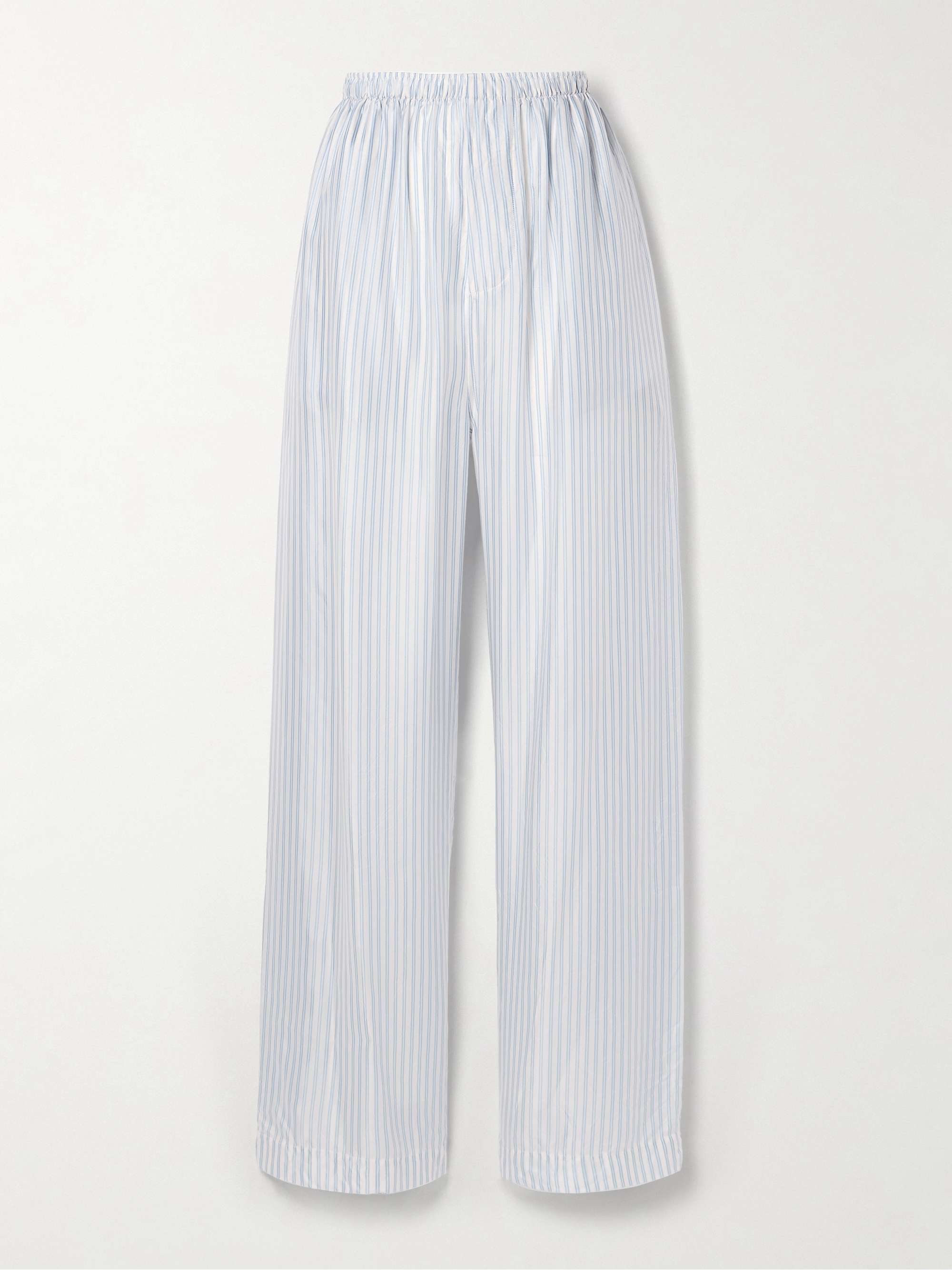 Striped satin-twill pajama pants view