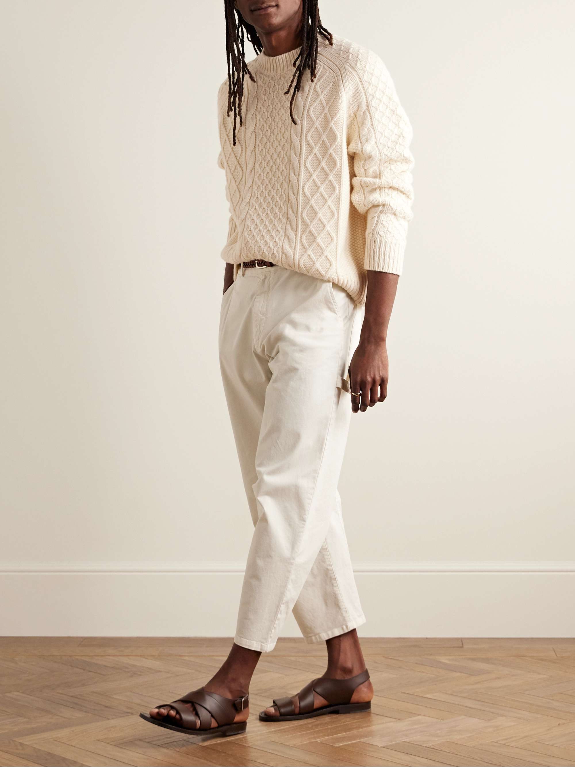 Carran Cable-Knit Wool Mock-Neck Sweater view